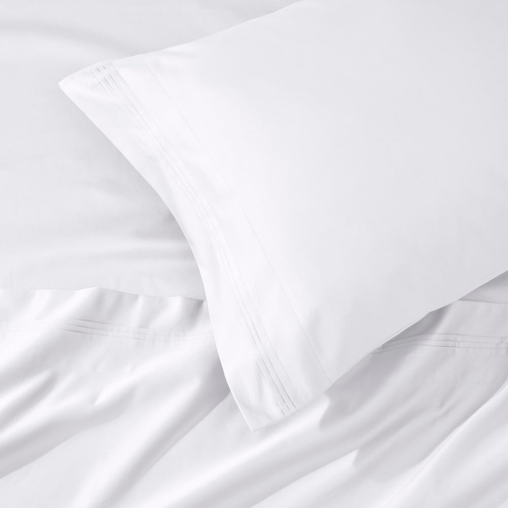 Parure de draps en coton égyptien de qualité supérieure 1000 fils au pouce carré, à poches profondes et à motif uni