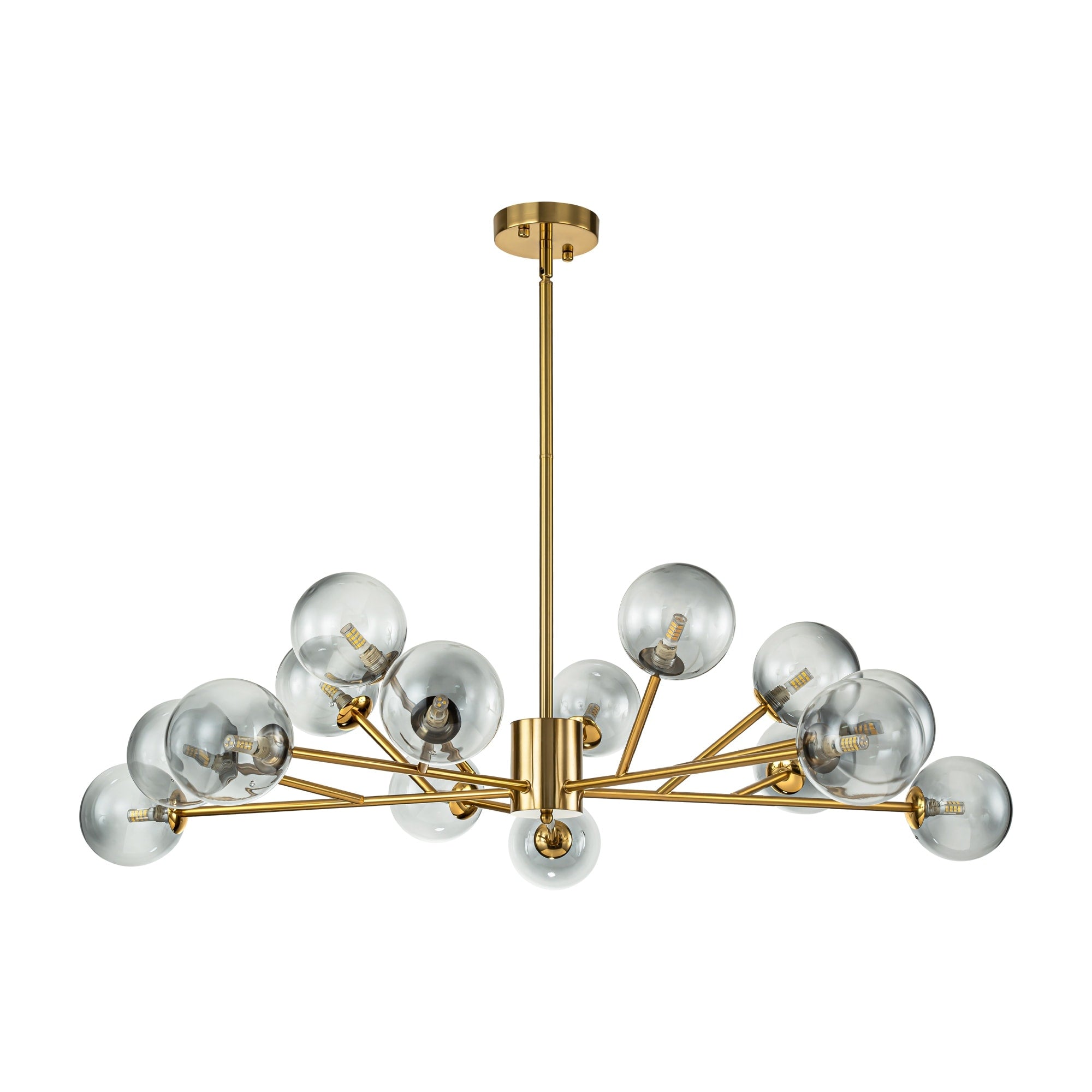 Lustre moderne à bulles Spoutnik de grande taille, noir ou doré, pour salle à manger