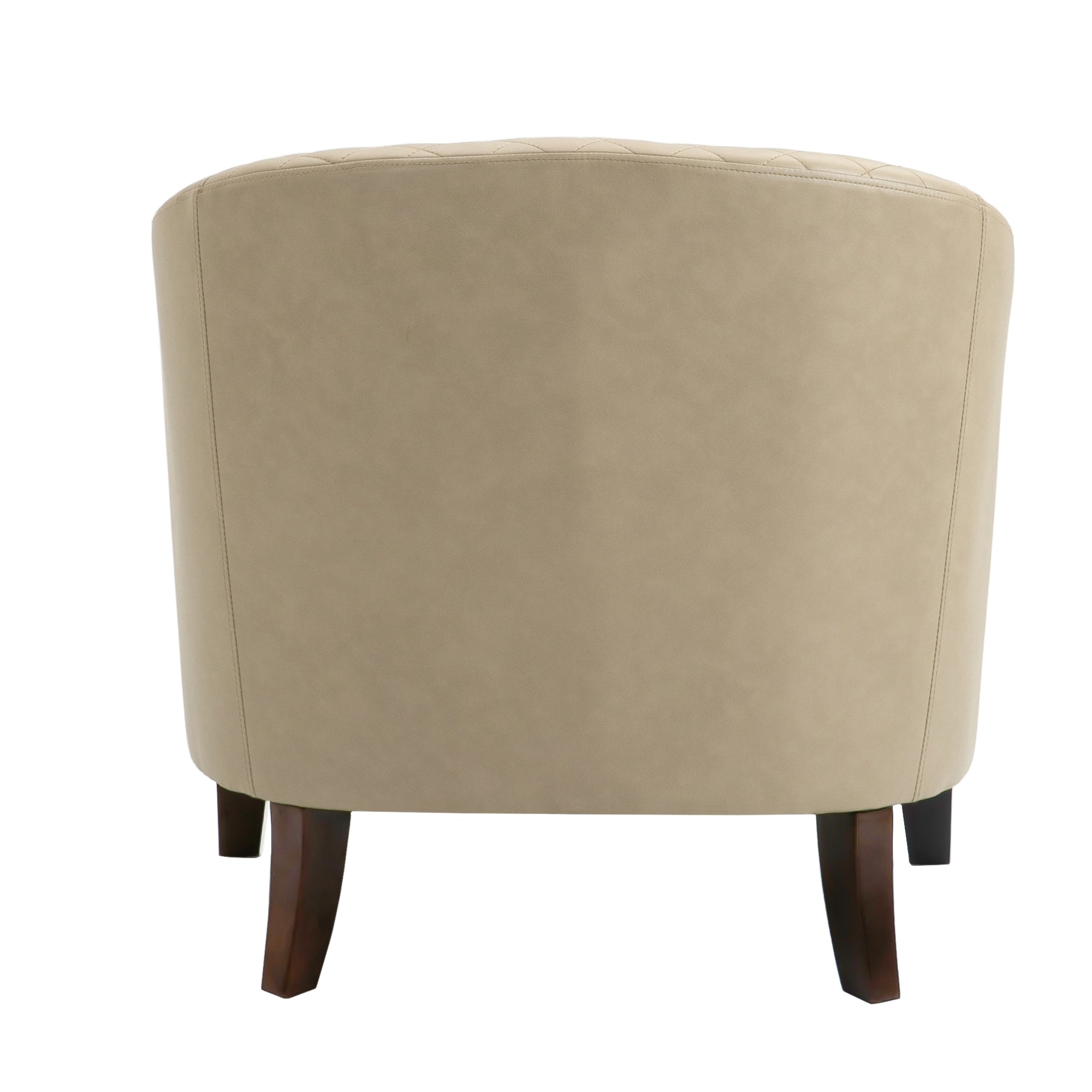 Lot de 2 chaises d'appoint tonneau en cuir vegan de 29 W avec garniture cloutée