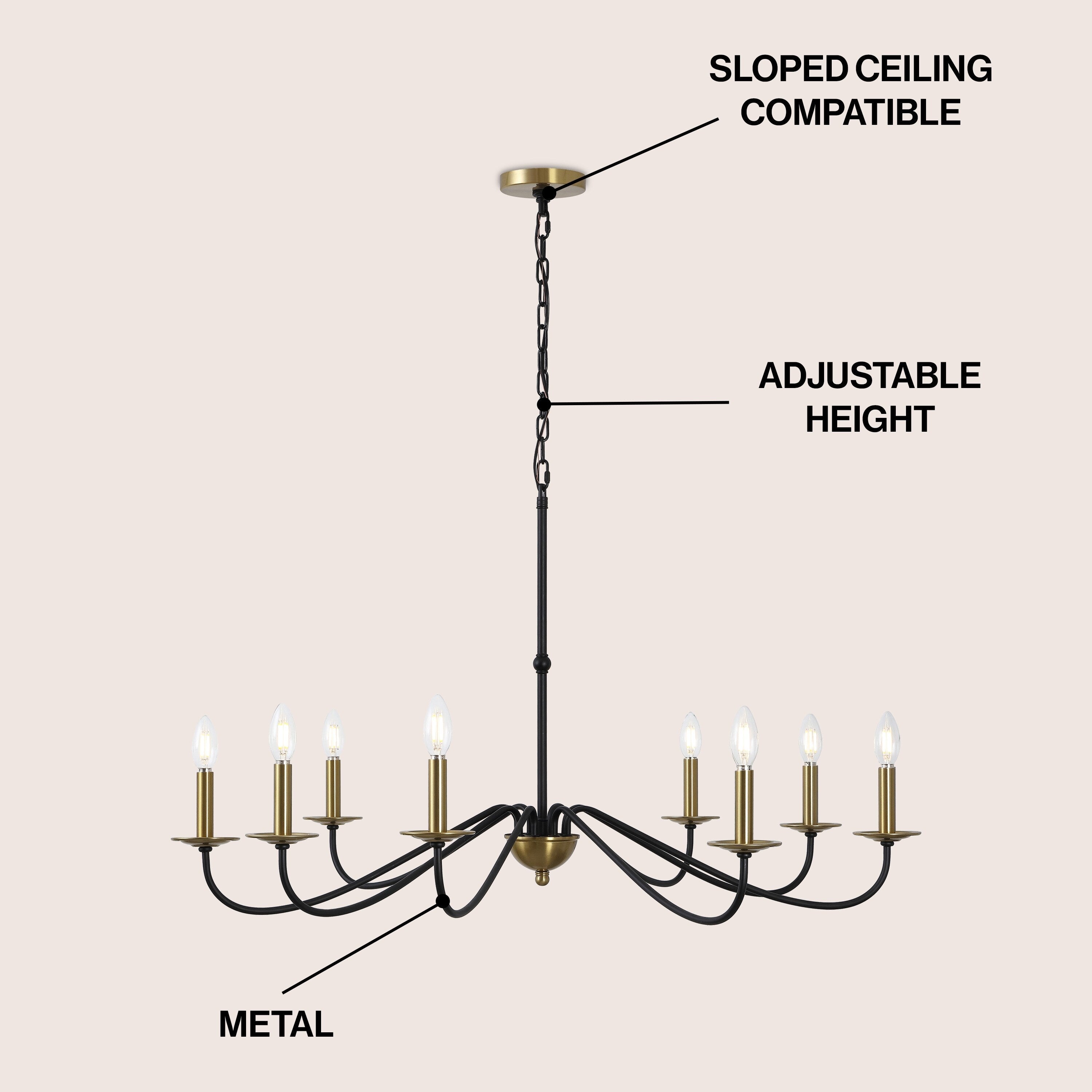 Lustre LED en fer à 6 lumières, 34,75 $, par JONATHAN Y