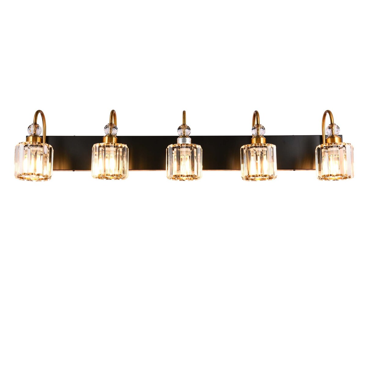 Applique murale moderne en cristal pour salle de bain, éclairage de vanité, chrome/noir/doré