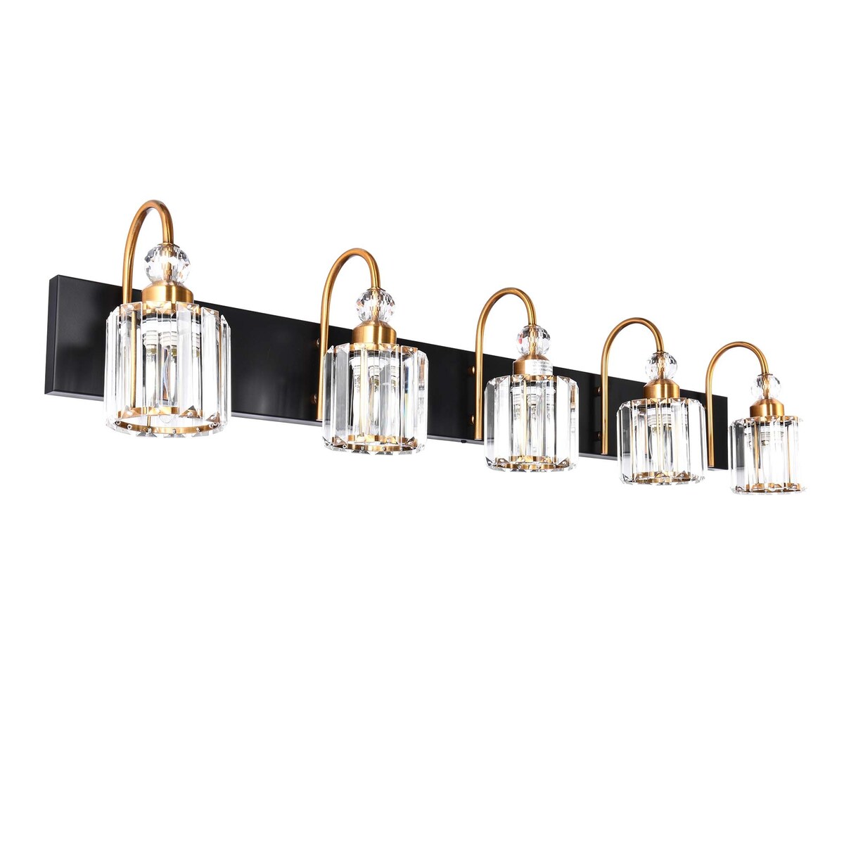 Applique murale moderne en cristal pour salle de bain, éclairage de vanité, chrome/noir/doré