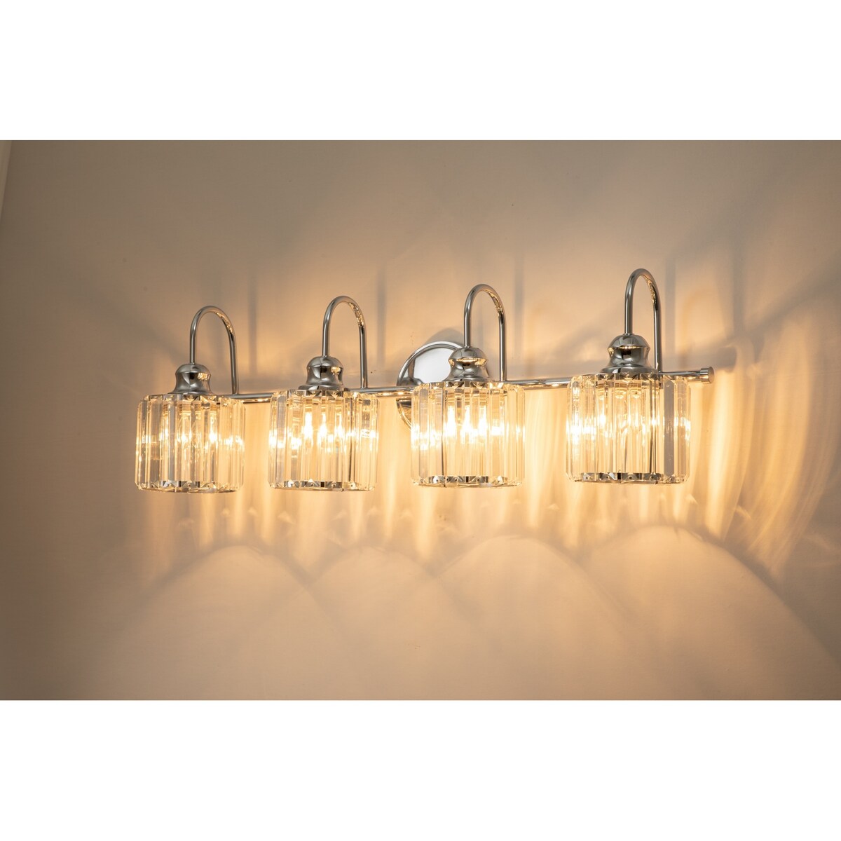 Applique murale moderne en cristal pour salle de bain, éclairage de vanité, chrome/noir/doré