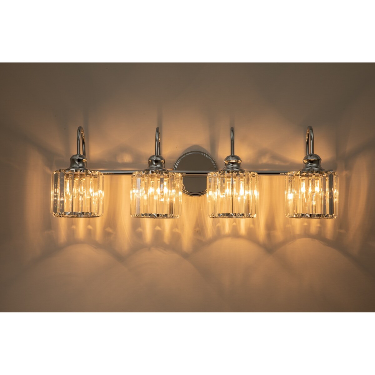 Applique murale moderne en cristal pour salle de bain, éclairage de vanité, chrome/noir/doré