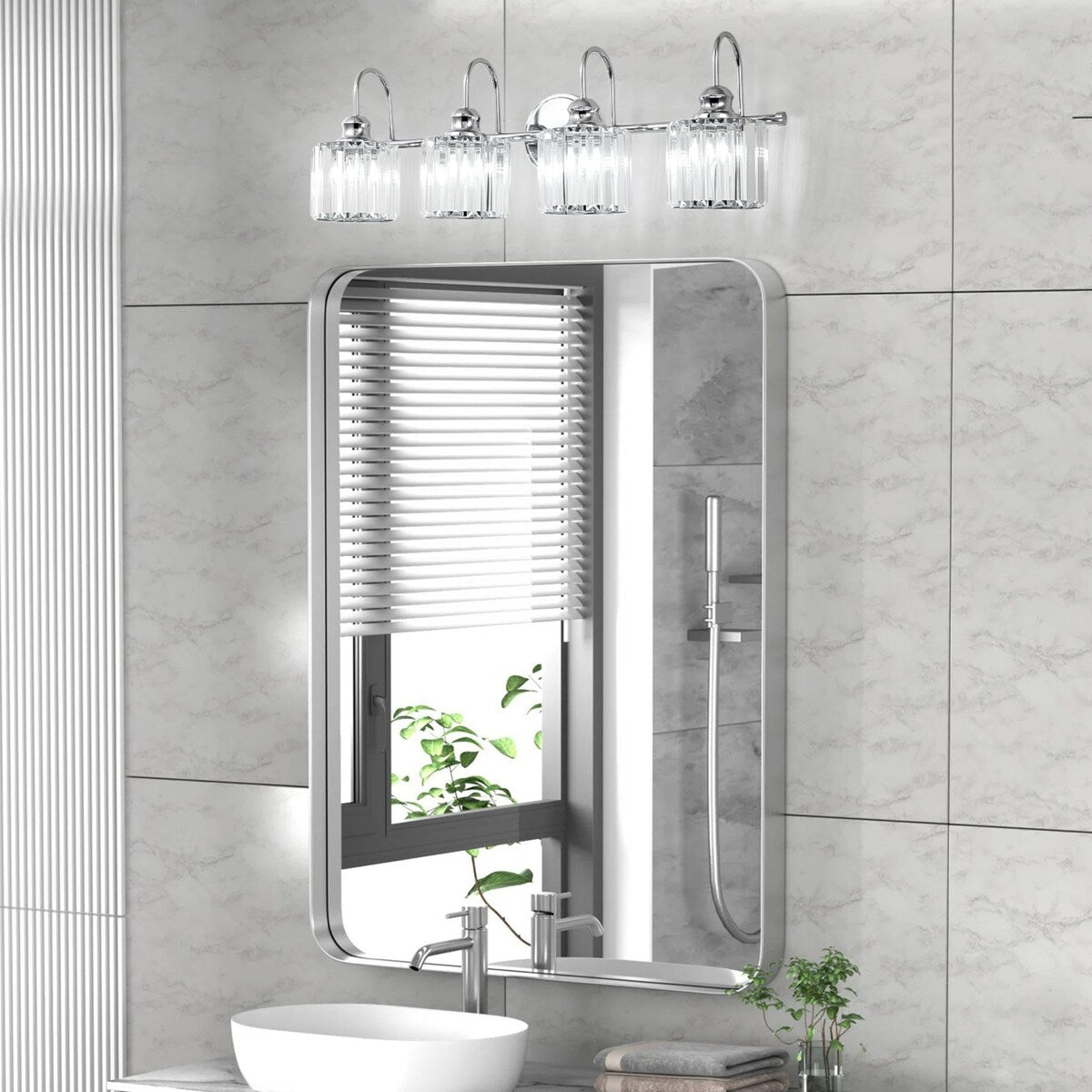Applique murale moderne en cristal pour salle de bain, éclairage de vanité, chrome/noir/doré
