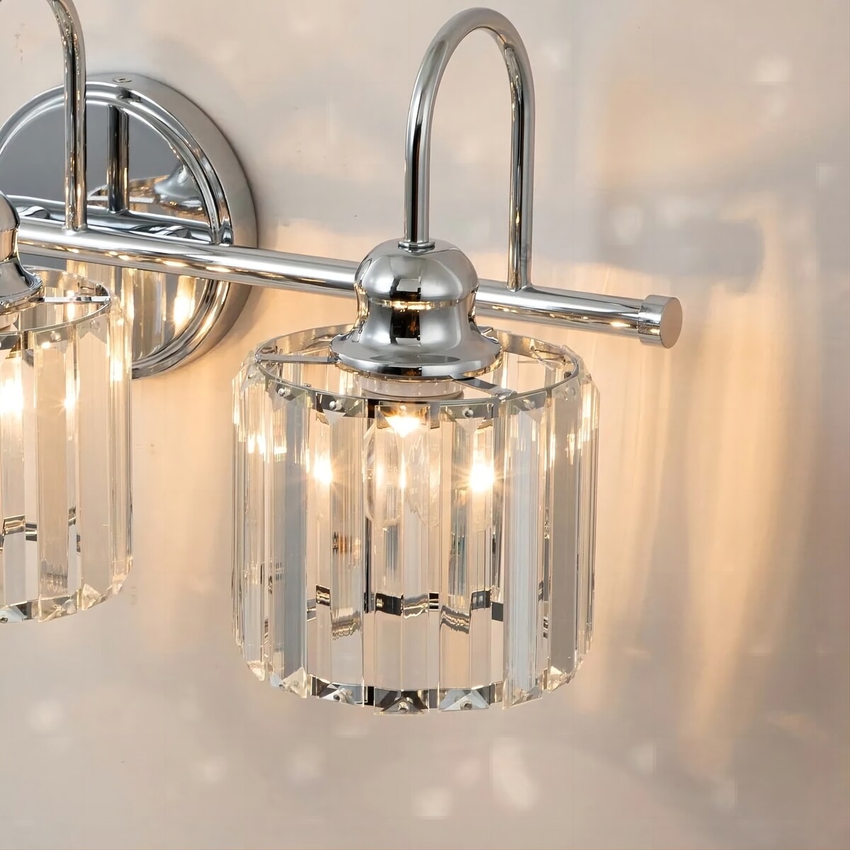 Applique murale moderne en cristal pour salle de bain, éclairage de vanité, chrome/noir/doré