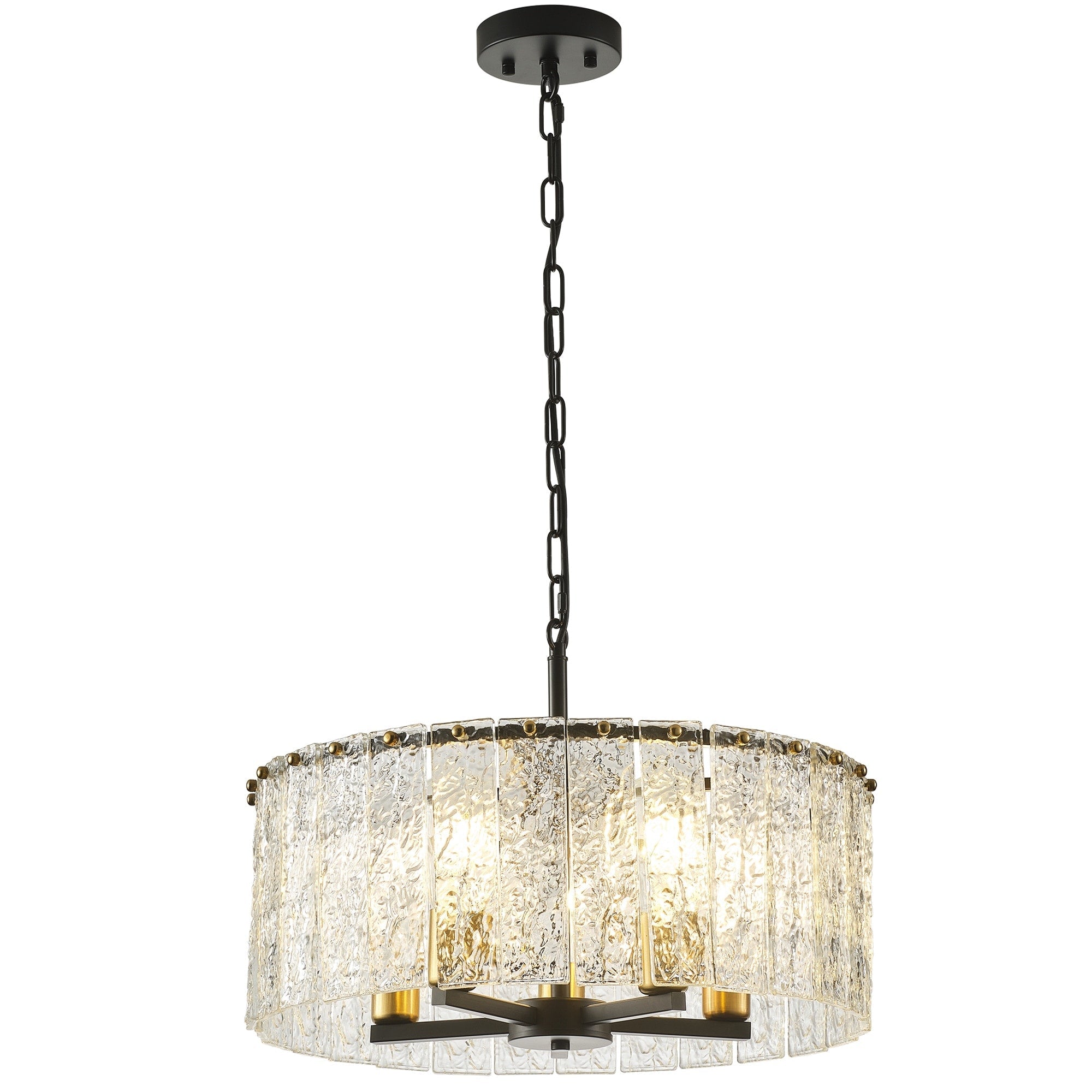 Lustre tambour rond moderne à 5 lumières, lustre semi-encastré classique, suspension pour îlot de cuisine et salle à manger