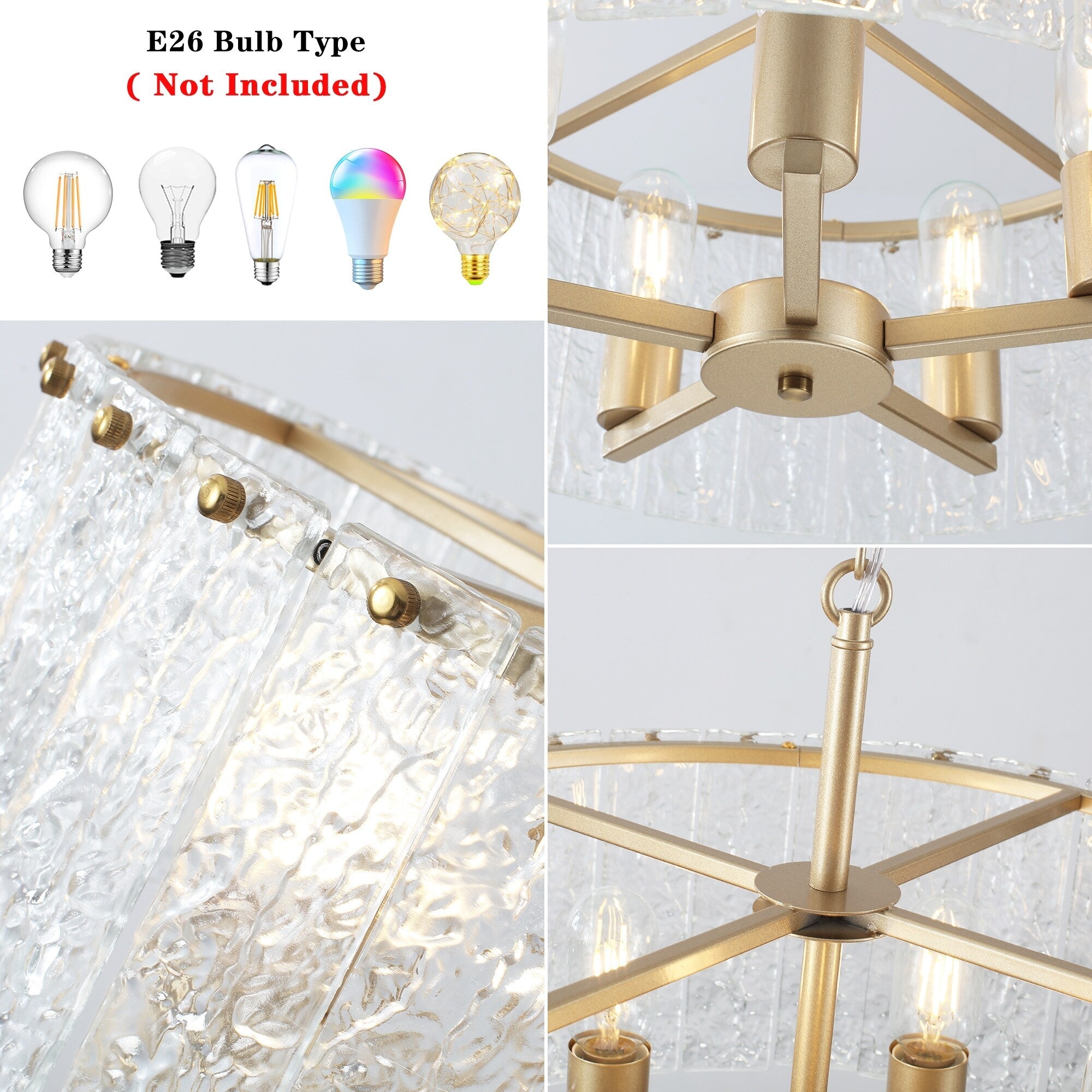Lustre tambour rond moderne à 5 lumières, lustre semi-encastré classique, suspension pour îlot de cuisine et salle à manger