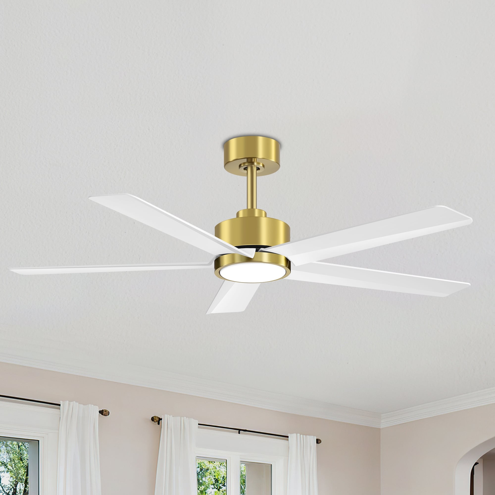 Ventilateur de plafond LED Breezary 65/52/42 à 5 pales avec kit d'éclairage et télécommande