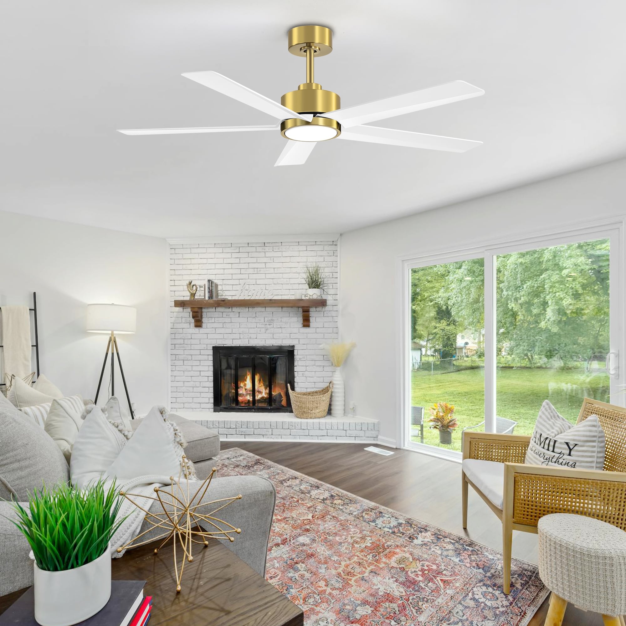 Ventilateur de plafond LED Breezary 65/52/42 à 5 pales avec kit d'éclairage et télécommande