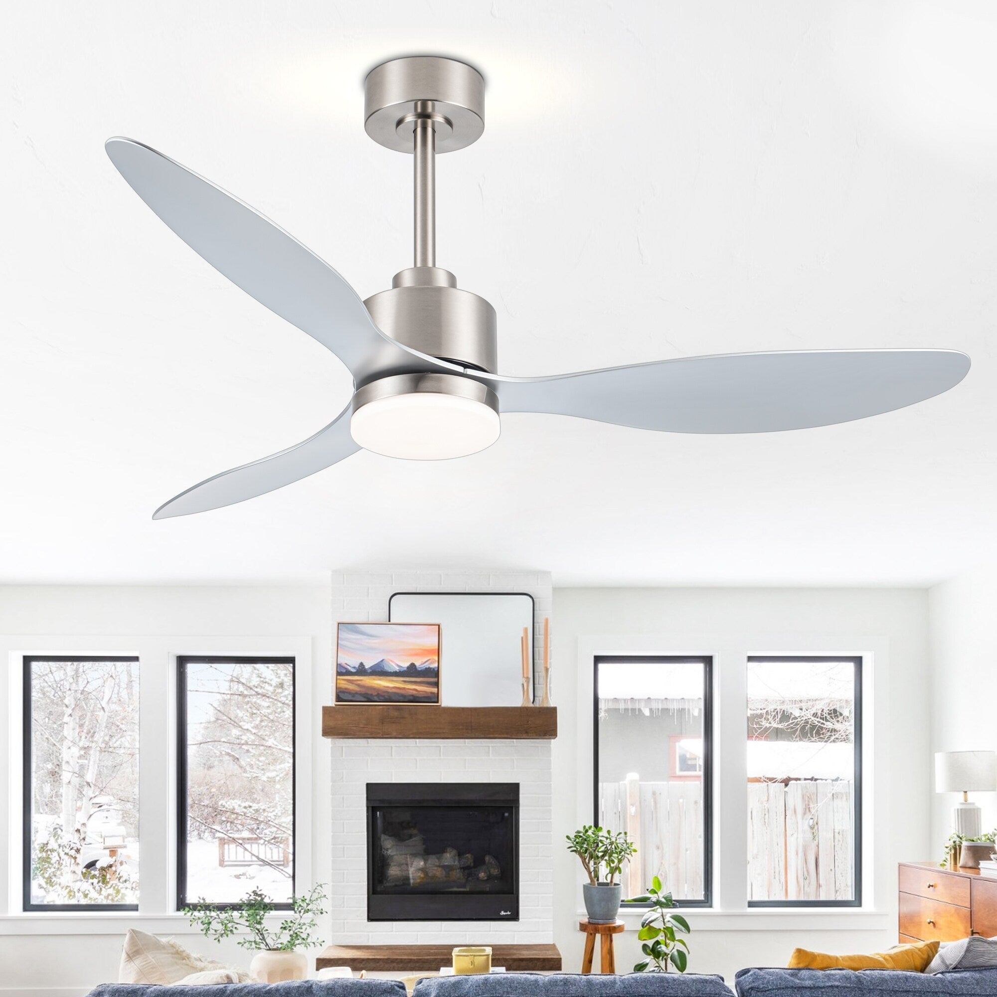 Ventilateur de plafond à DEL de 52 pouces avec télécommande (3 pales)