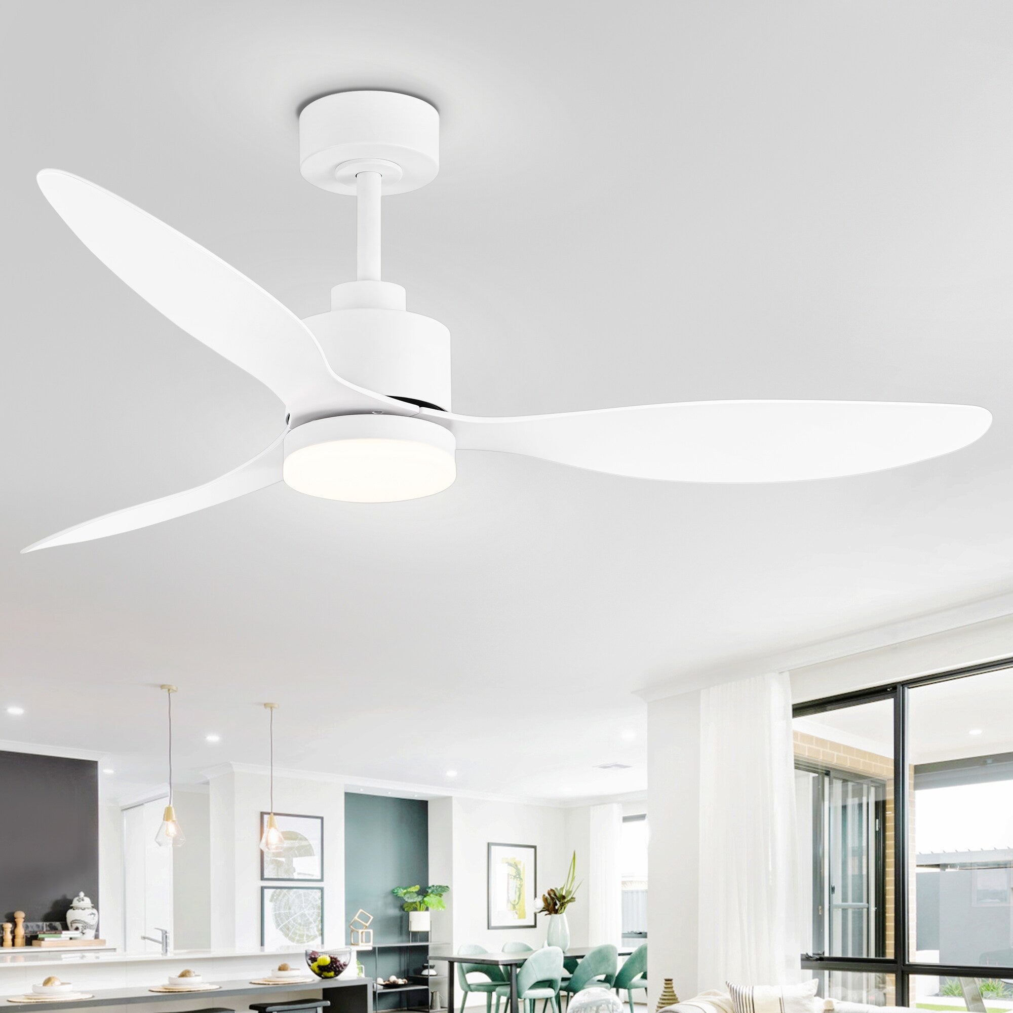 Ventilateur de plafond à DEL de 52 pouces avec télécommande (3 pales)