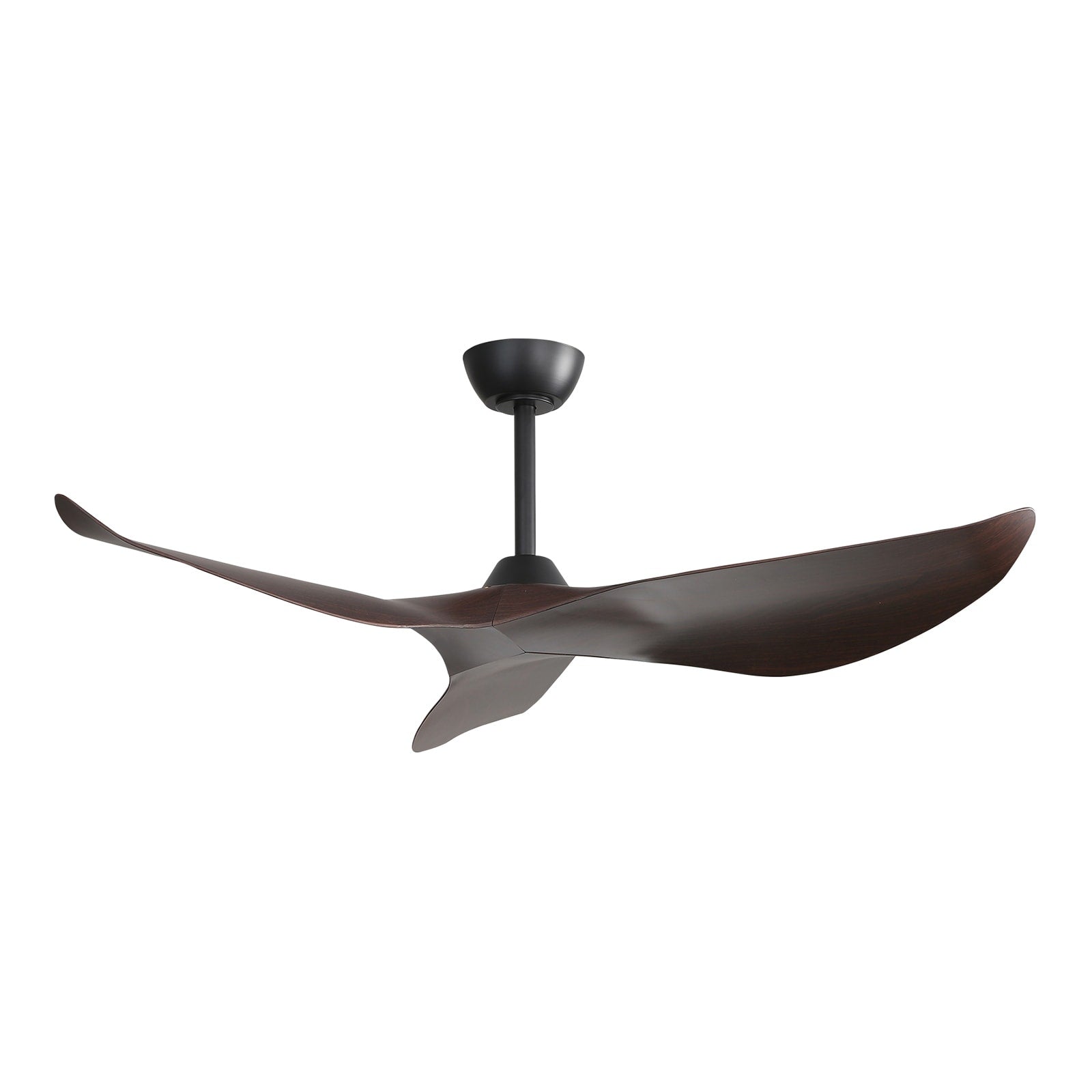 Ventilateur de plafond moderne en bois massif/ABS de 52 pouces avec télécommande (sans lumière), 6 vitesses de vent, flux d'air réversible