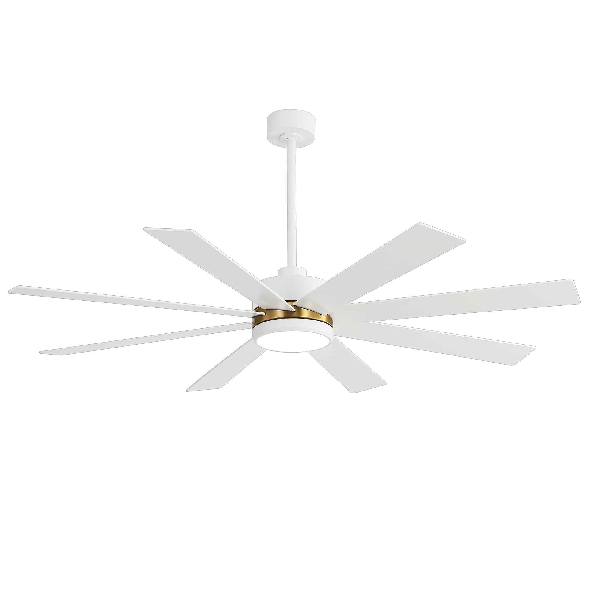 Ventilateur de plafond LED noir à 8 pales de 65 pouces avec éclairage et télécommande