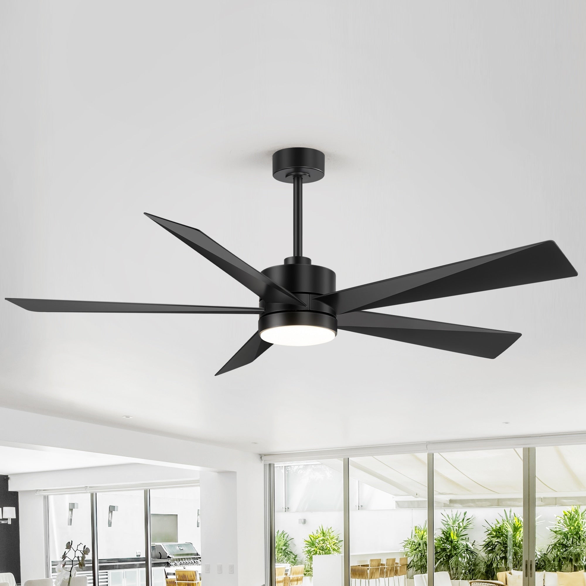 Ventilateur de plafond LED Breezary 65/52/42 à 5 pales avec kit d'éclairage et télécommande