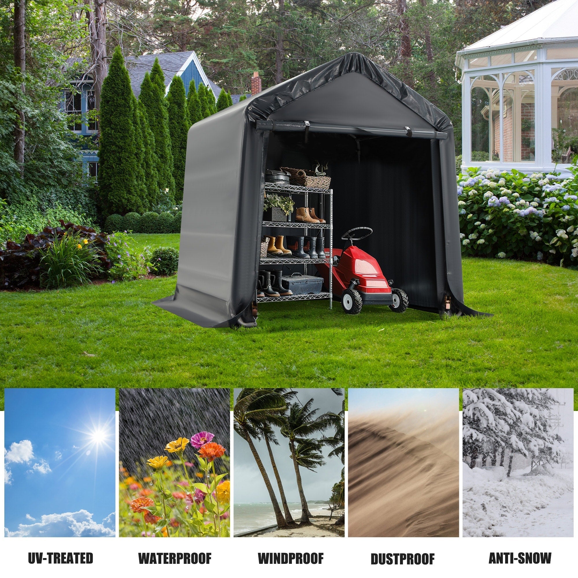 Abri de jardin et abri d'auto extérieur : abri portable pour vélos, motos et rangement de jardin