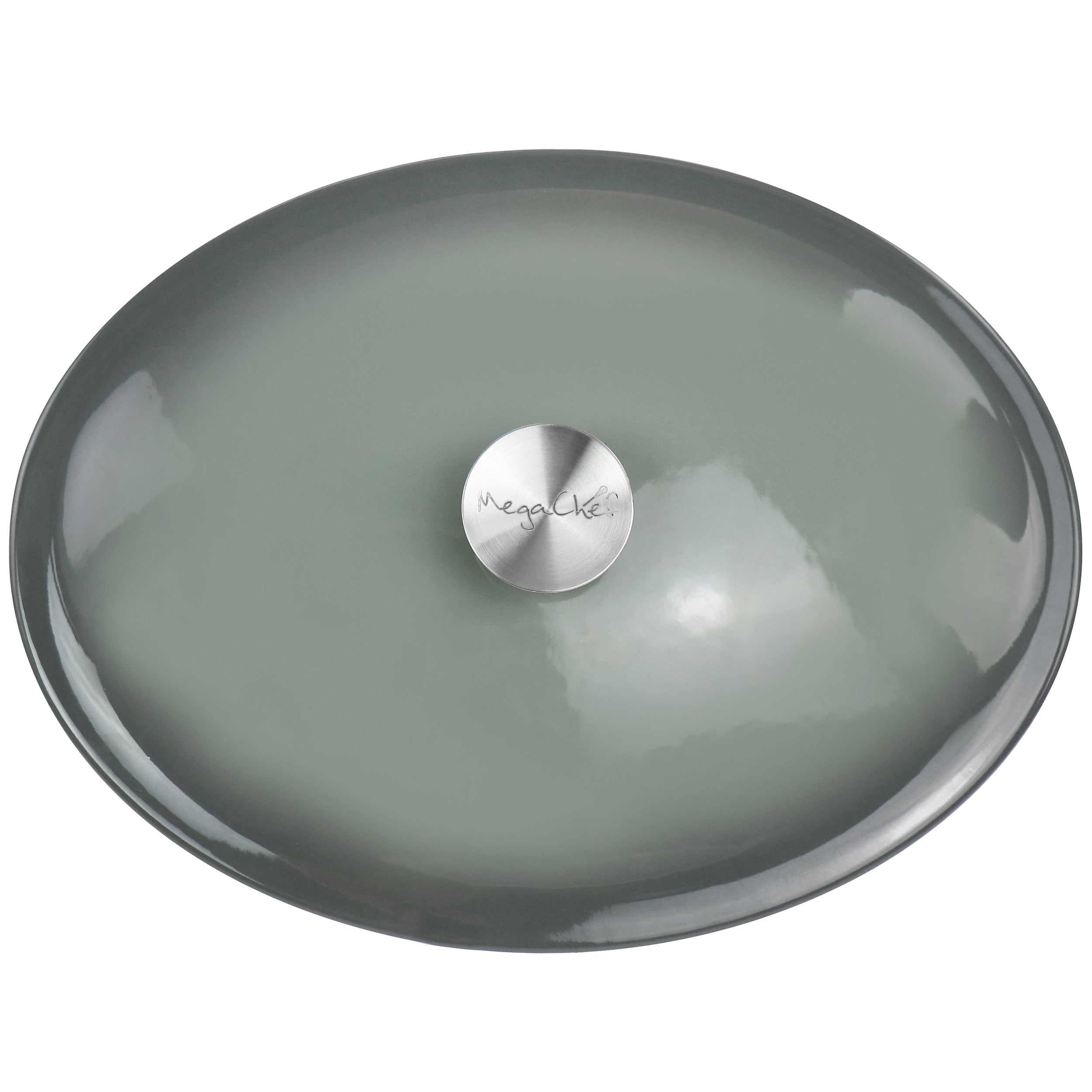 Cocotte ovale en fonte émaillée de 7 litres, couleur Storm Cloud