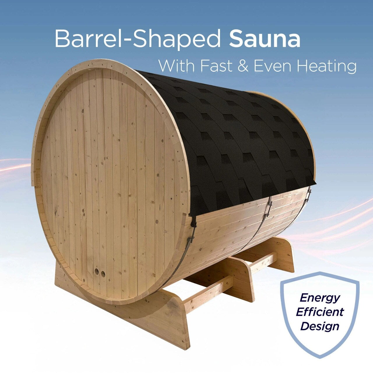 Sauna tonneau en pin blanc de Finlande ALEKO pour 6 à 8 personnes avec chauffage électrique UL - 88 L x 73 l x 79 H pouces