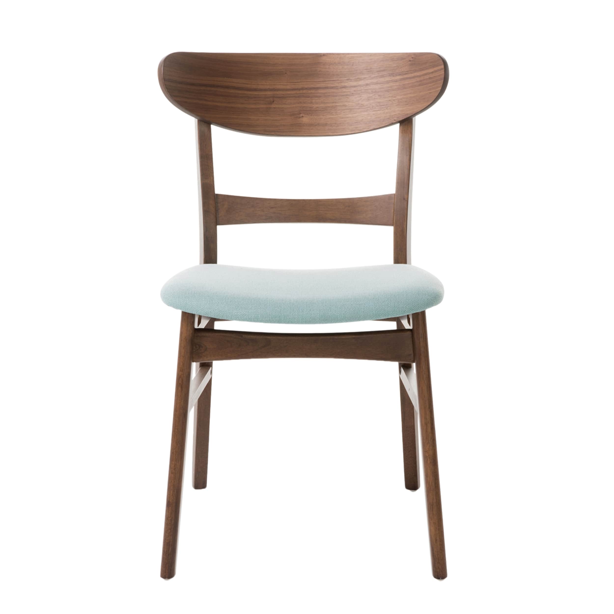 Chaise de salle à manger Abrielle en bois d'hévéa rembourrée de style milieu de siècle (lot de 2) par Christopher Knight Home