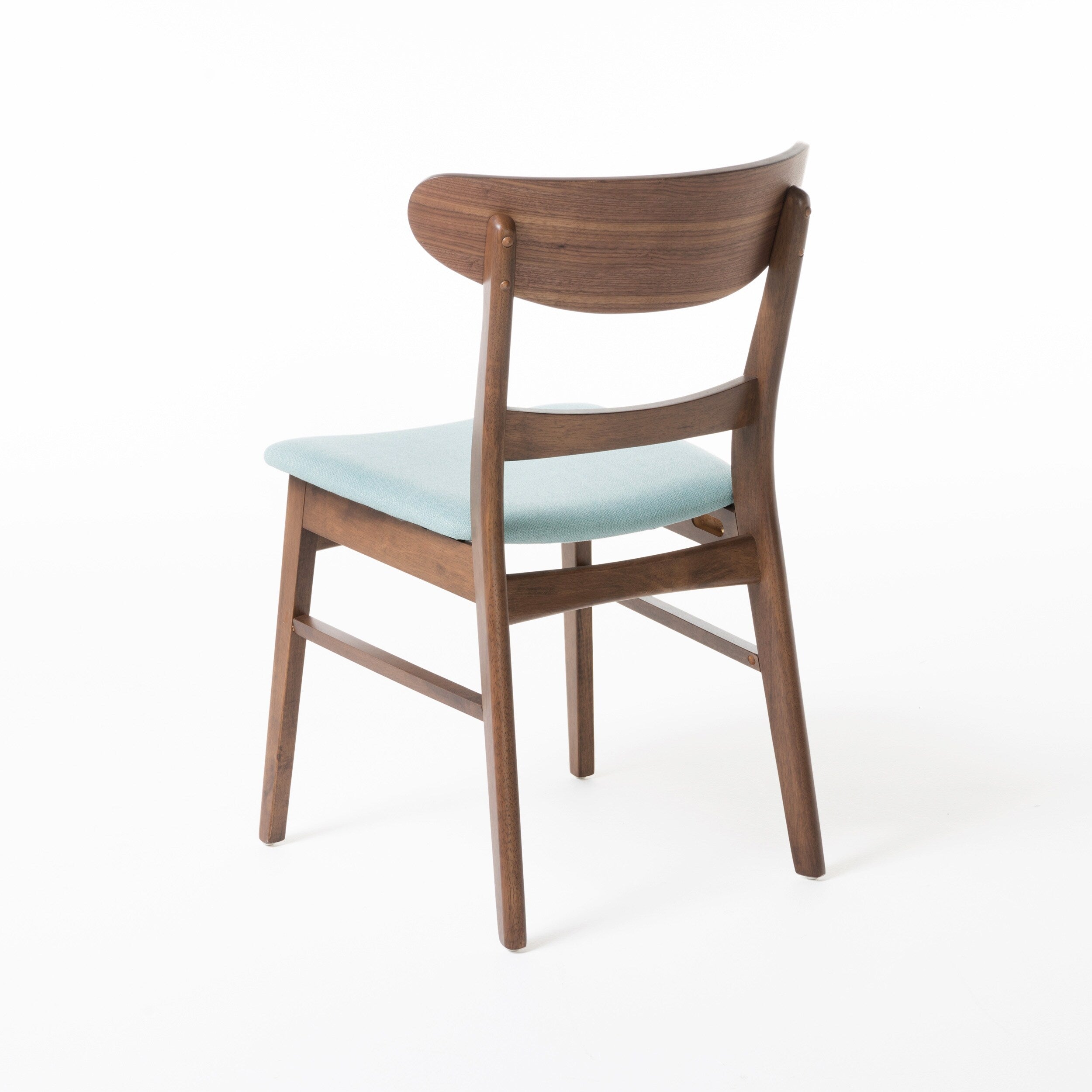 Chaise de salle à manger Abrielle en bois d'hévéa rembourrée de style milieu de siècle (lot de 2) par Christopher Knight Home