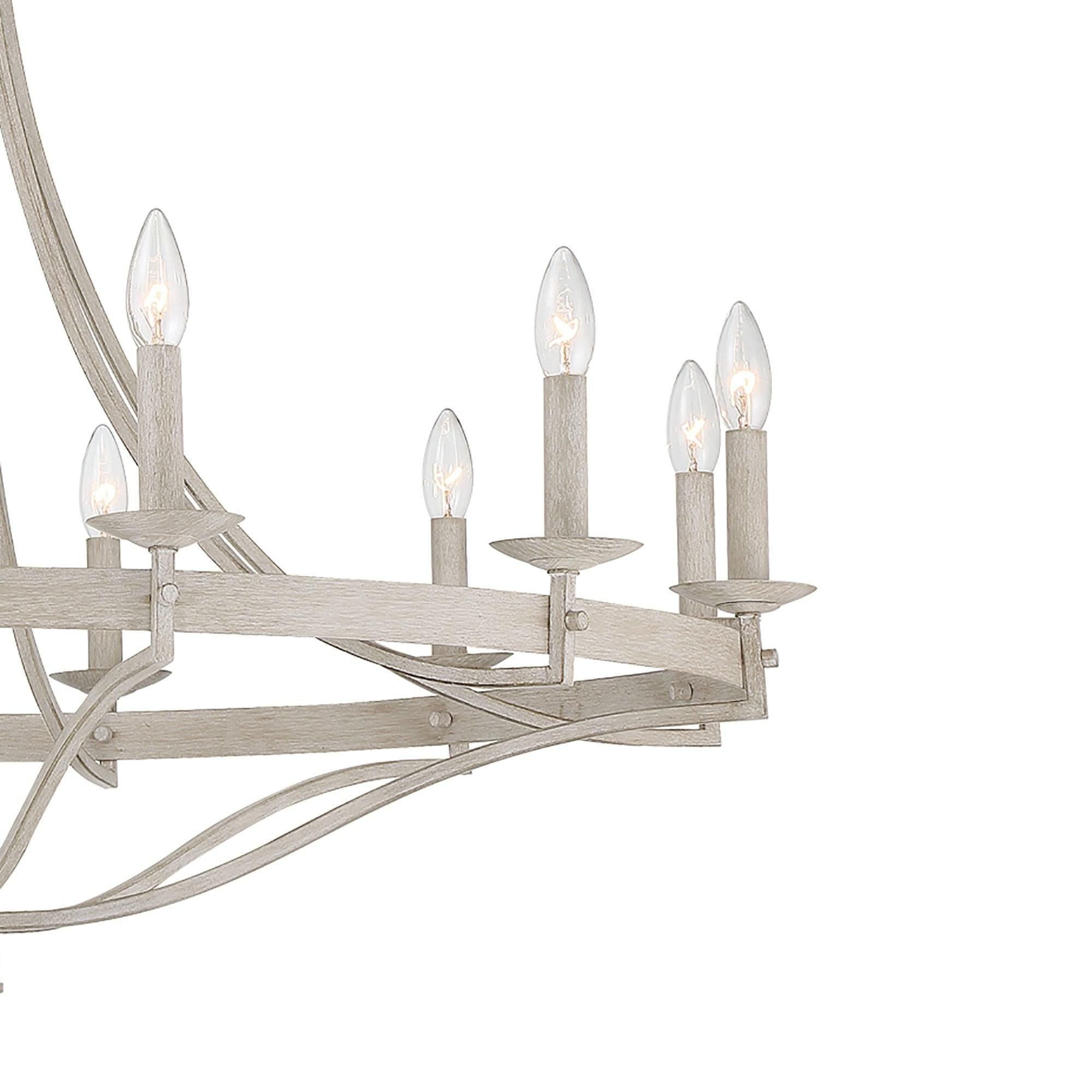 Lustre Empire à 12 lumières de style ferme moderne Fidenza avec roue de chariot et UL - D40'' * H135''