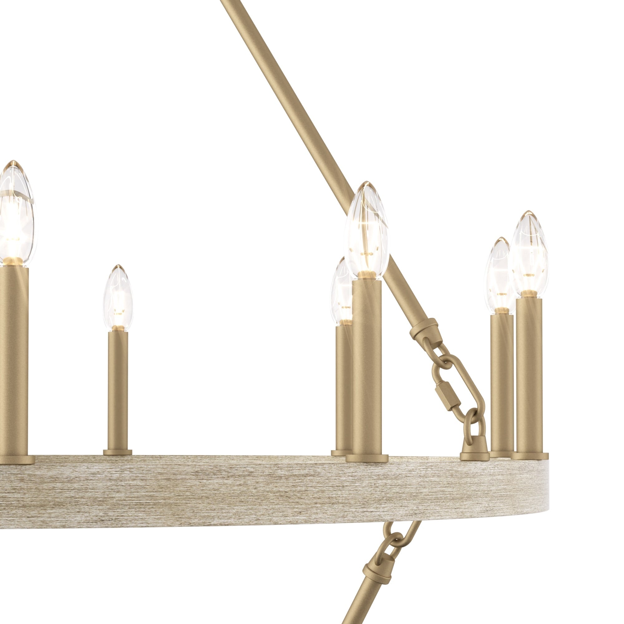 Lustre rond en forme de roue de chariot de style ferme moderne Acroma à 20 lumières de 40 po avec UL