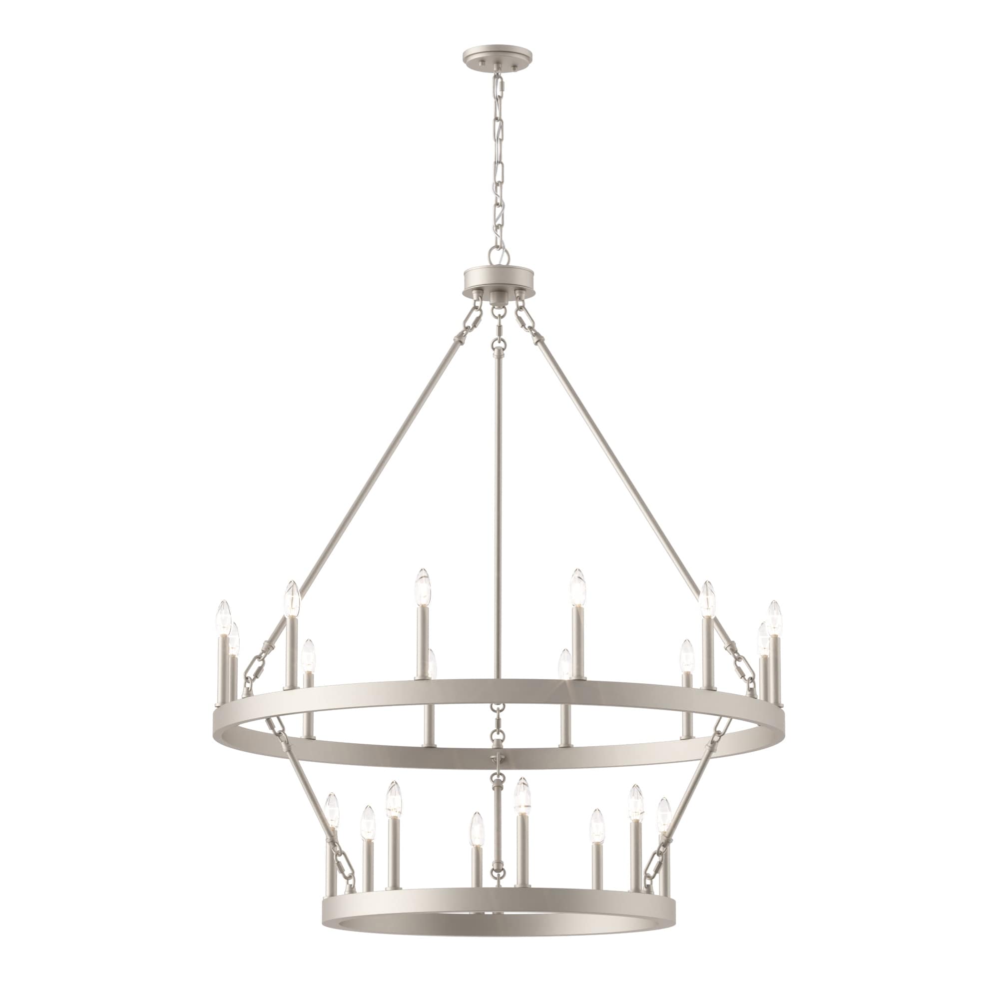 Lustre rond en forme de roue de chariot de style ferme moderne Acroma à 20 lumières de 40 po avec UL