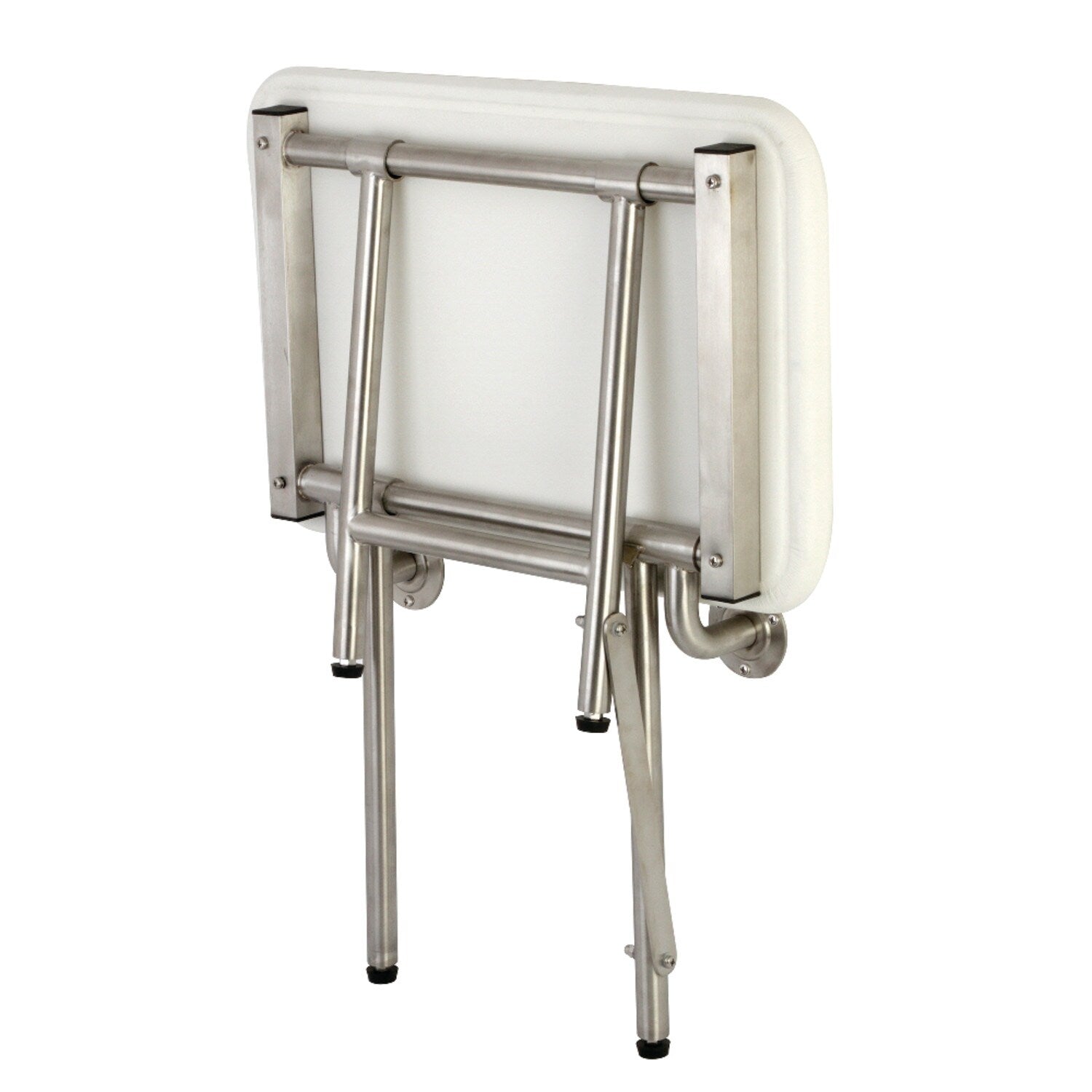 Siège de douche mural pliable bariatrique Adascape 22 x 16 avec supports de sol supplémentaires