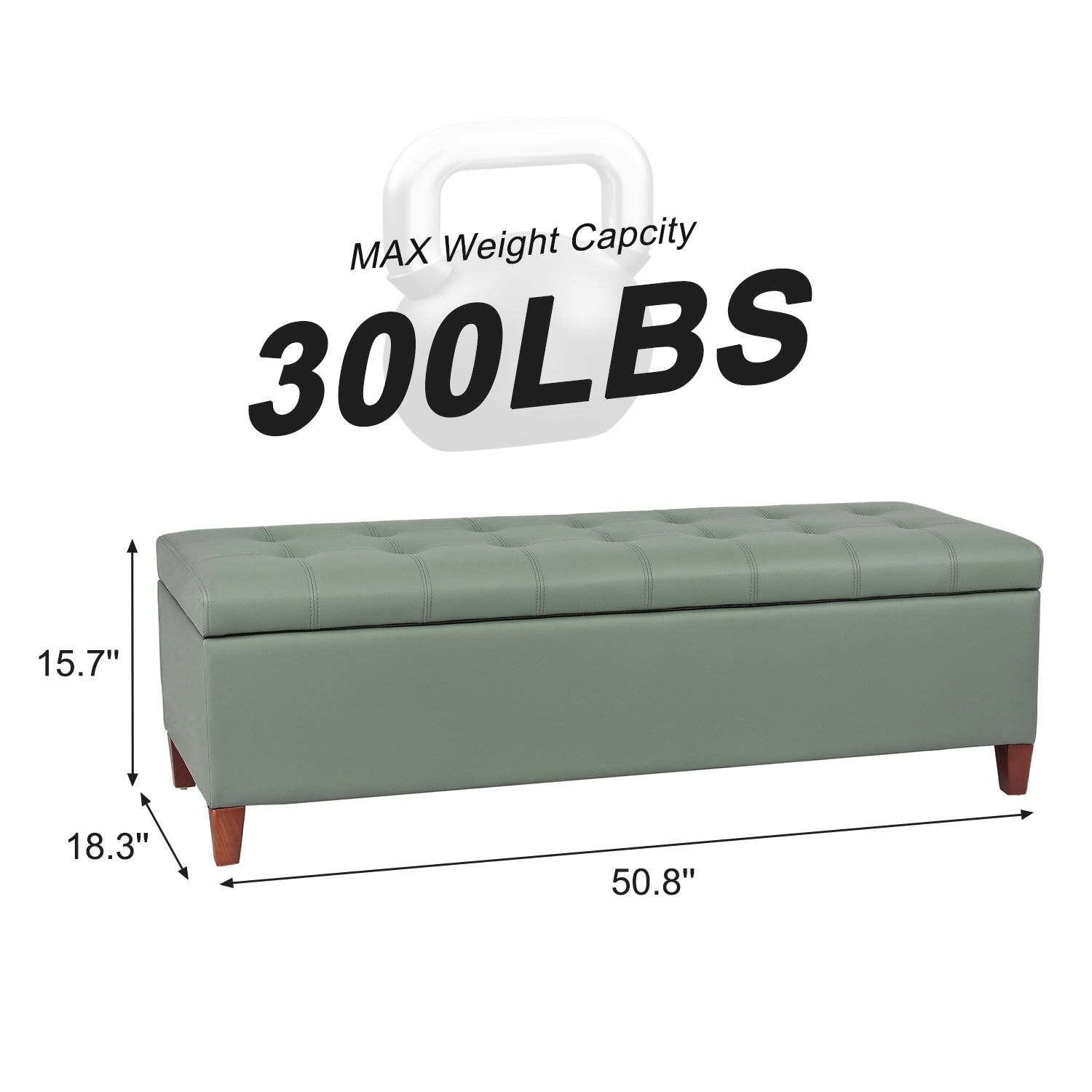 Banc ottoman de rangement en cuir reconstitué Adeco 50