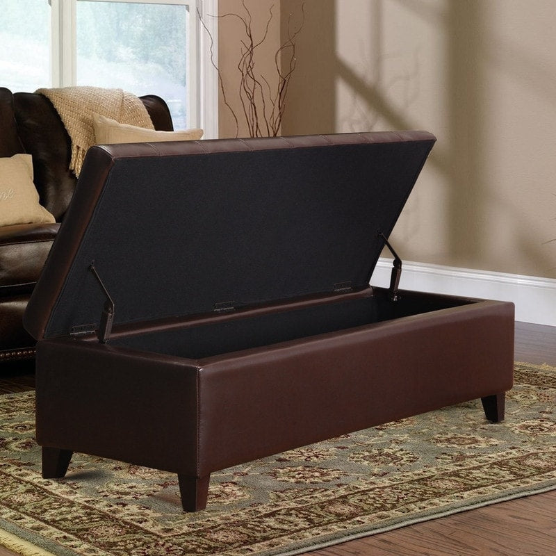 Banc ottoman de rangement en cuir reconstitué Adeco 50