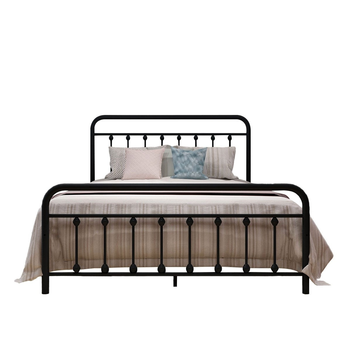 Cadre de lit plateforme en métal vintage simple Alazyhome, montage facile