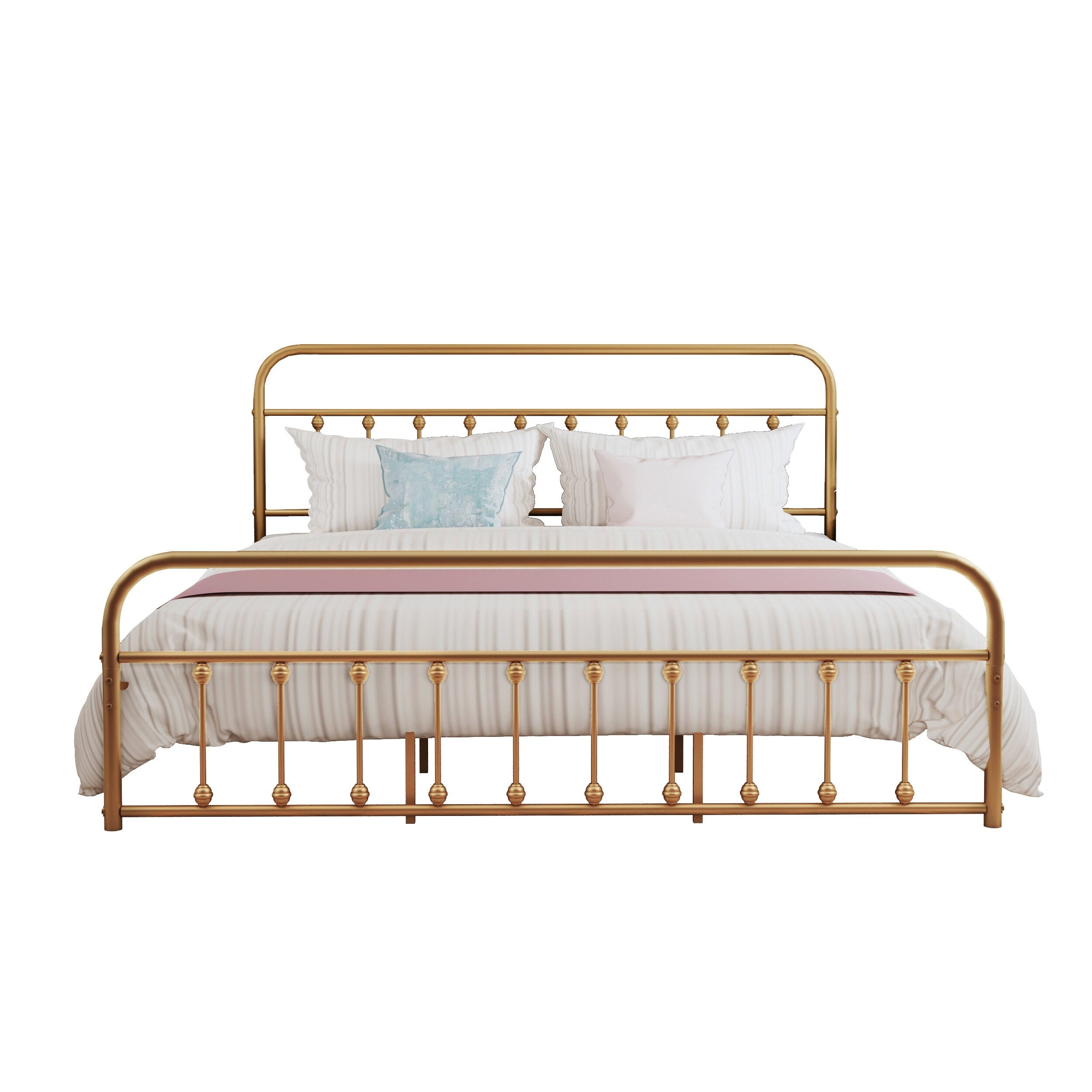 Cadre de lit plateforme en métal vintage simple Alazyhome, montage facile