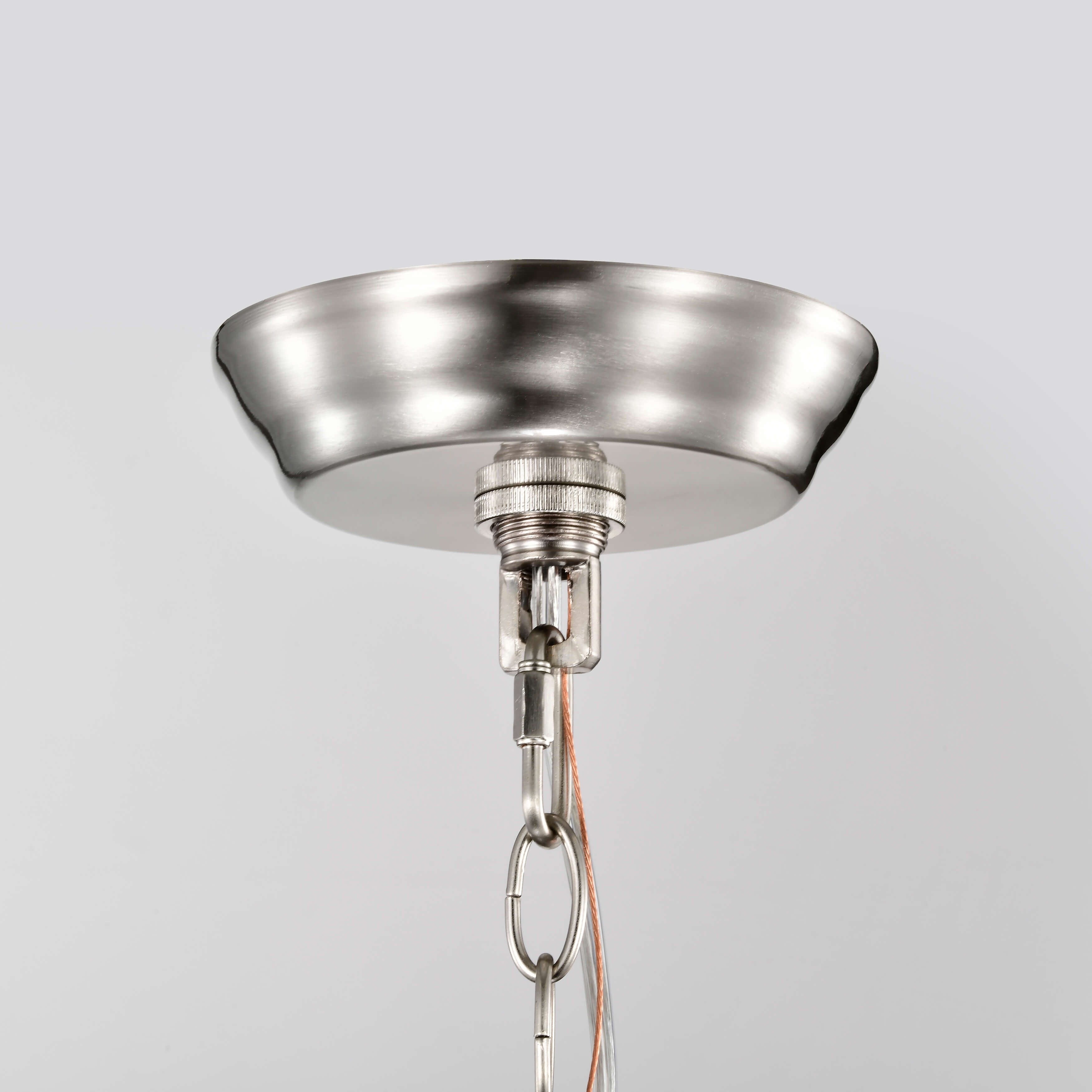 Lustre à abat-jour tambour Anita avec prisme en verre transparent