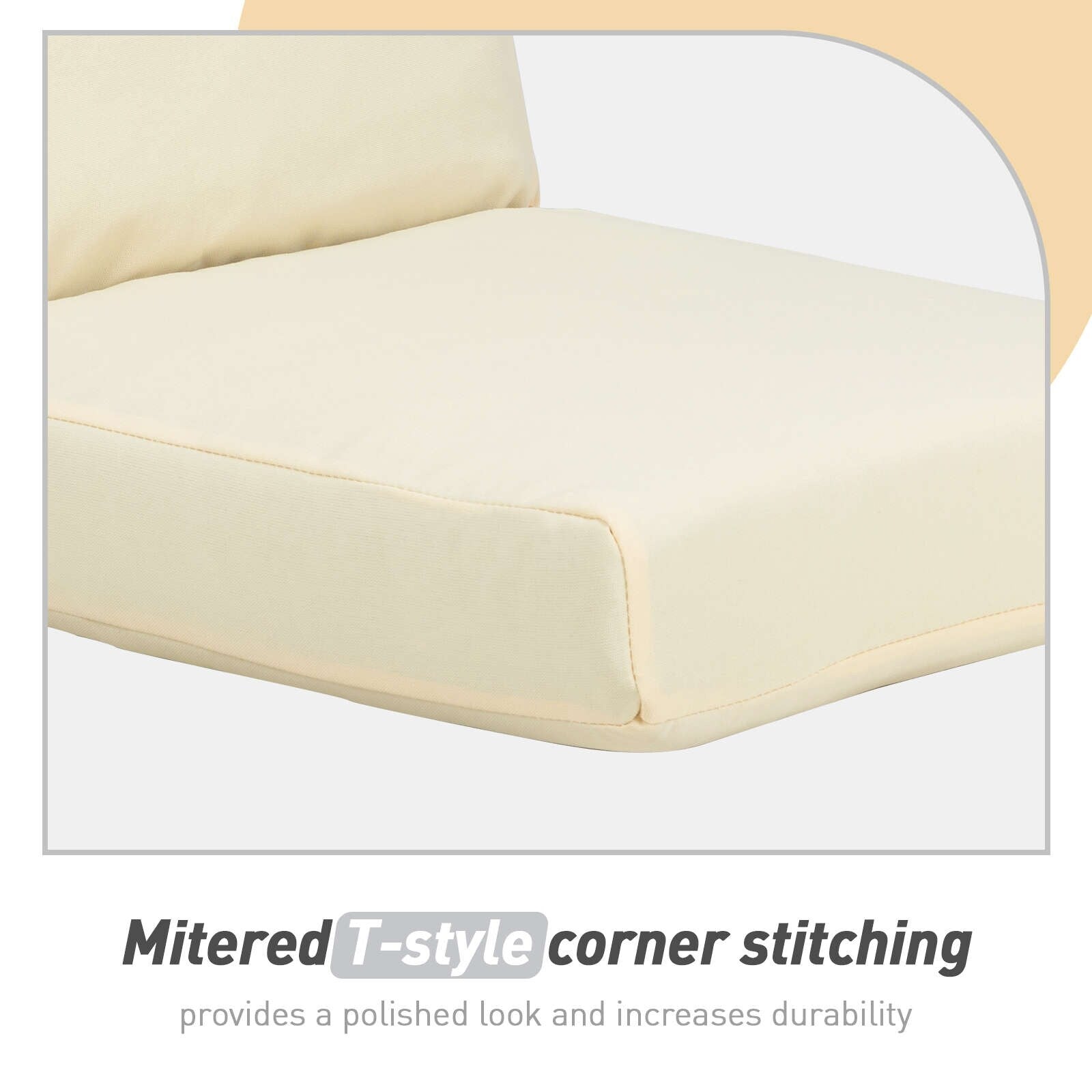 Lot de 4 coussins de chaise à dossier haut Aoodor Patio, 46 x 21 x 4 pouces (coussins uniquement)
