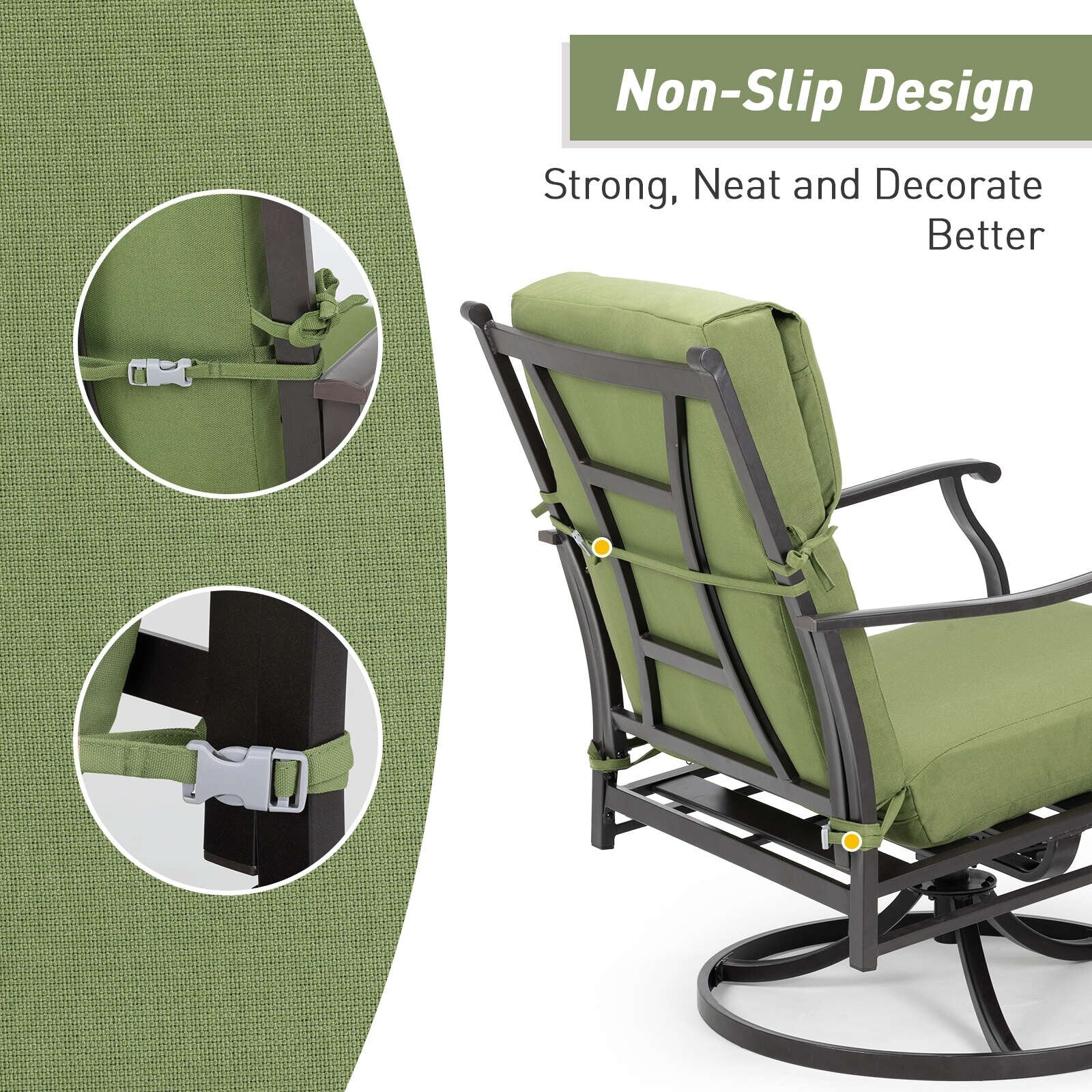 Lot de 4 coussins de chaise à dossier haut Aoodor Patio, 46 x 21 x 4 pouces (coussins uniquement)