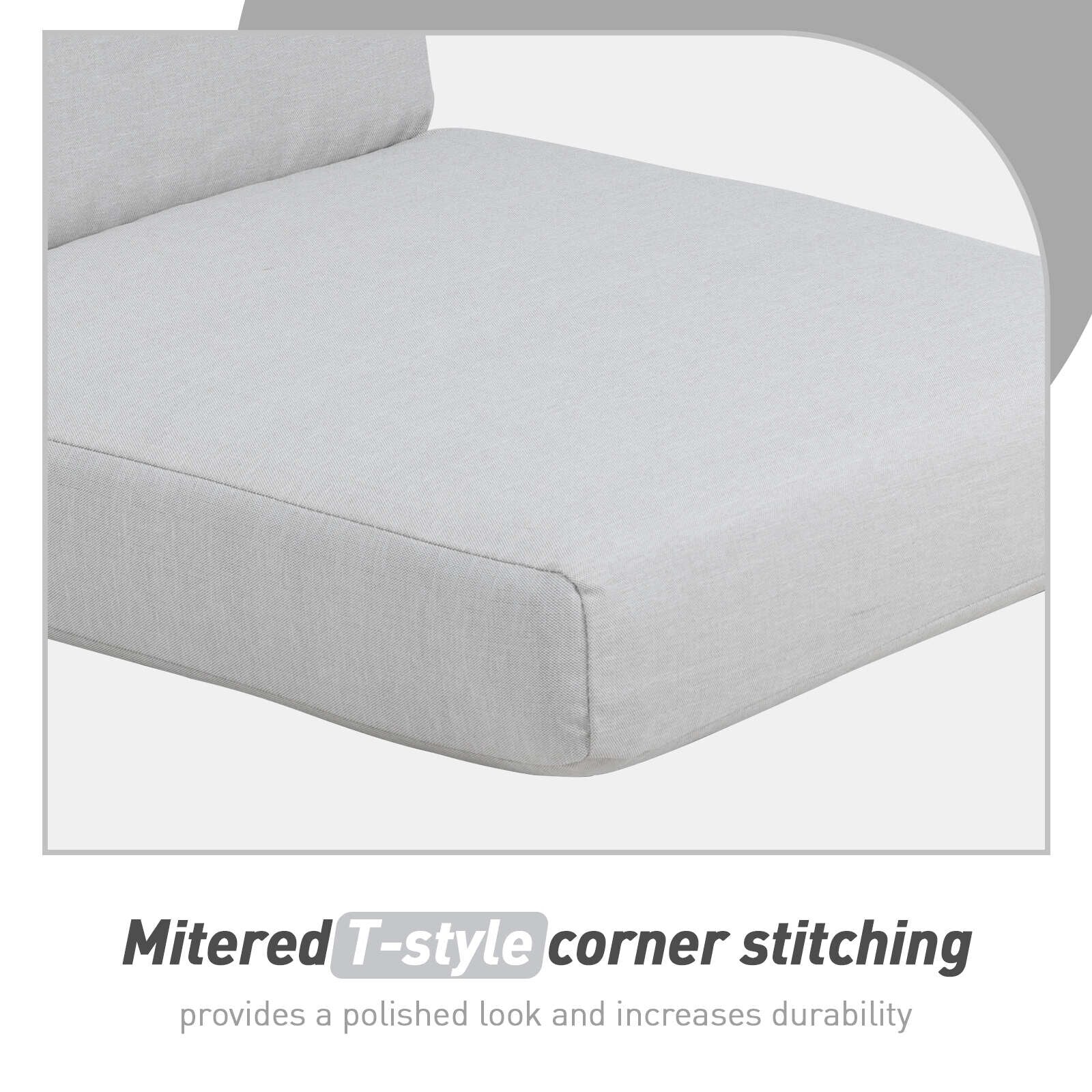 Lot de 4 coussins de chaise à dossier haut Aoodor Patio, 46 x 21 x 4 pouces (coussins uniquement)