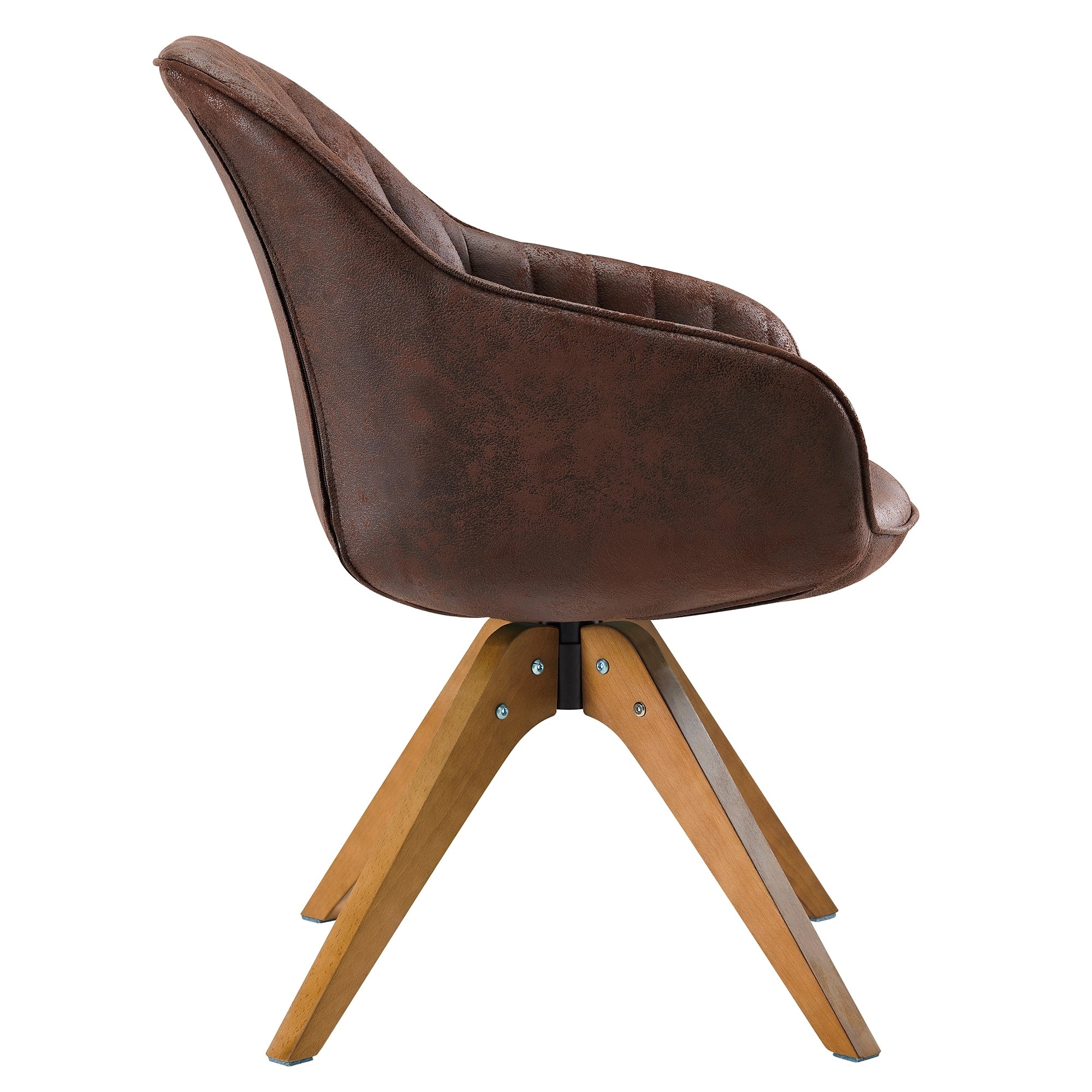 Fauteuil d'appoint pivotant Art Leon pour bureau moderne avec pieds en bois