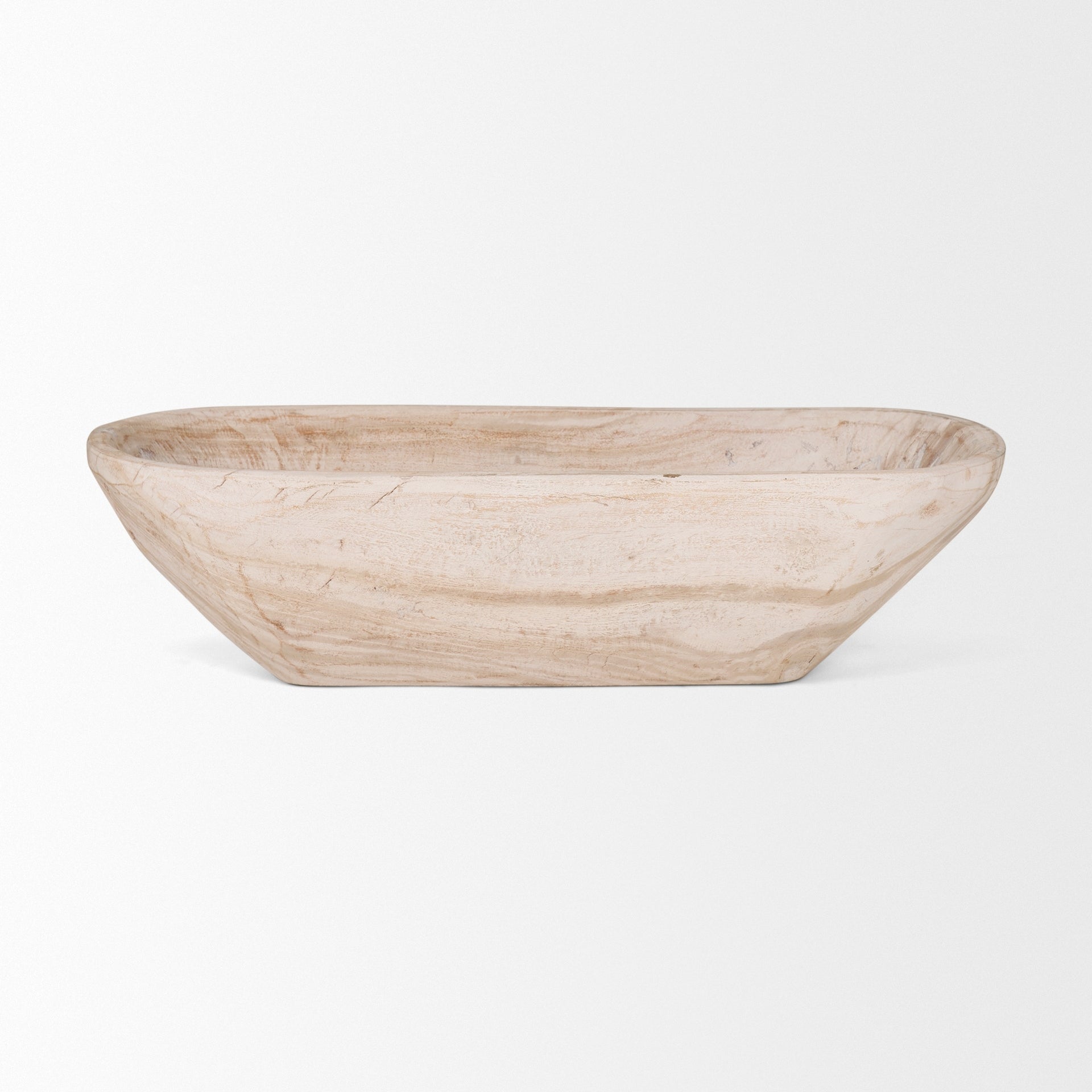 Bol oblong extra large Athena en bois récupéré noir-brun - 26,0 L x 10,0 l x 7,0 H