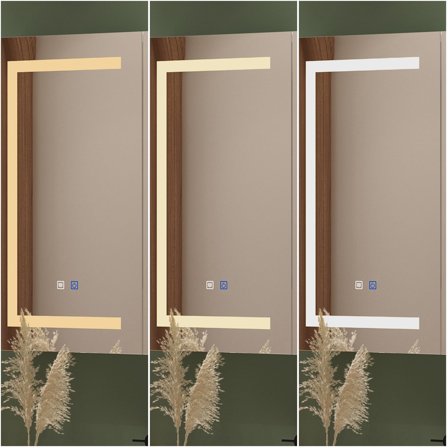 Armoire à pharmacie de salle de bain avec miroir LED antibuée 6 000 K, armoire murale blanche