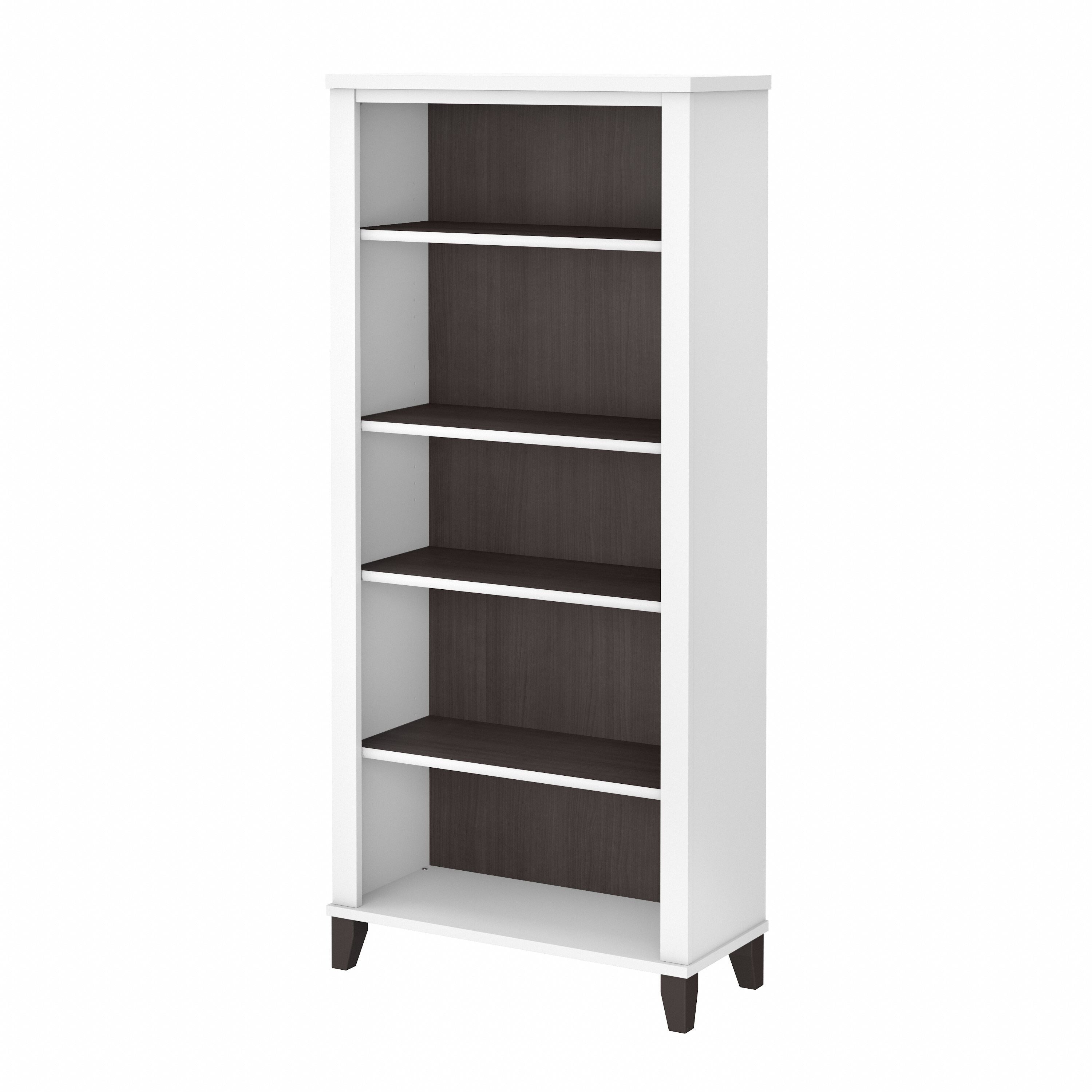 Bibliothèque haute à 5 étagères Bush Furniture Somerset avec tablettes réglables