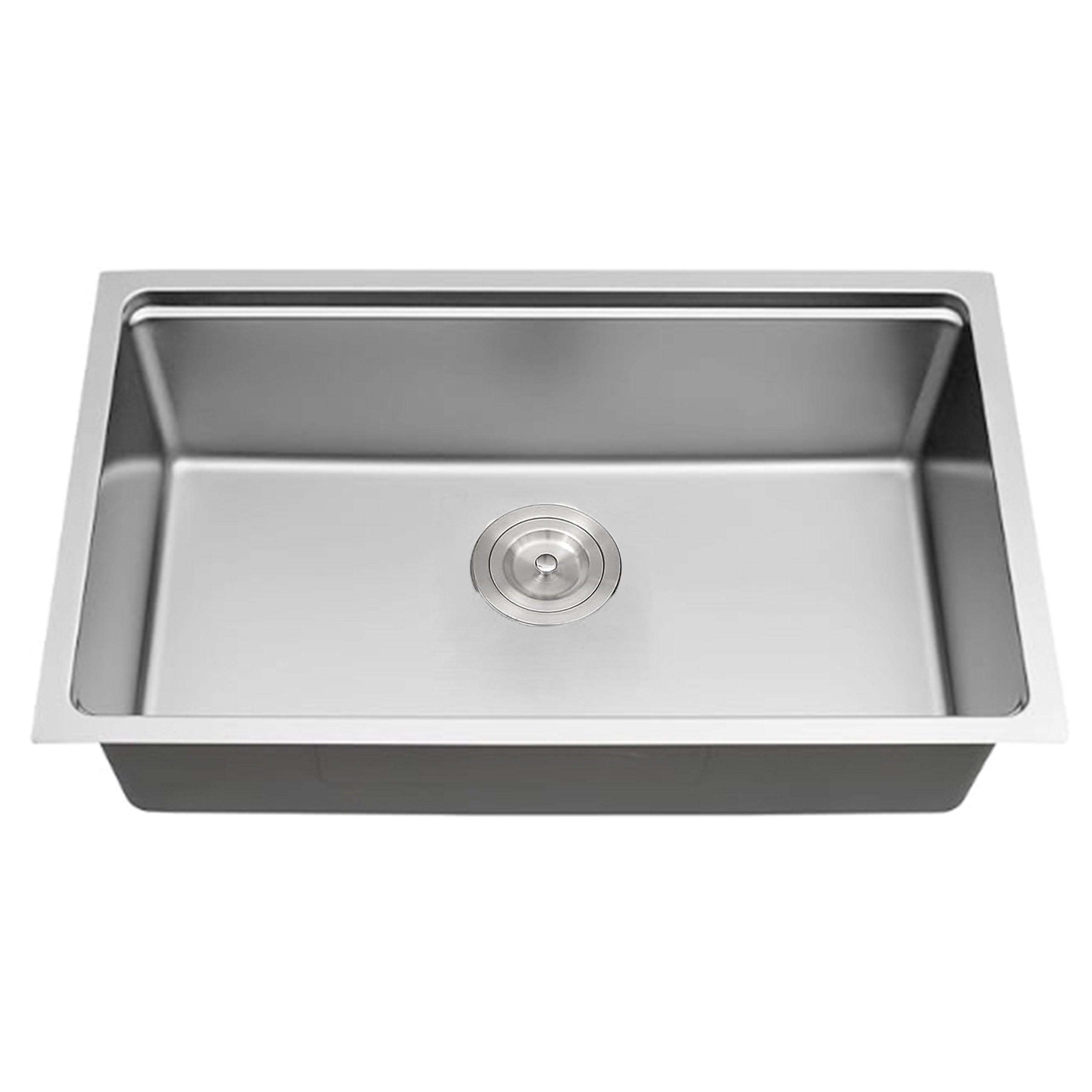 Évier de cuisine sous plan CB HOME 32 po, encastrable, noir/acier inoxydable, cuve simple avec accessoires