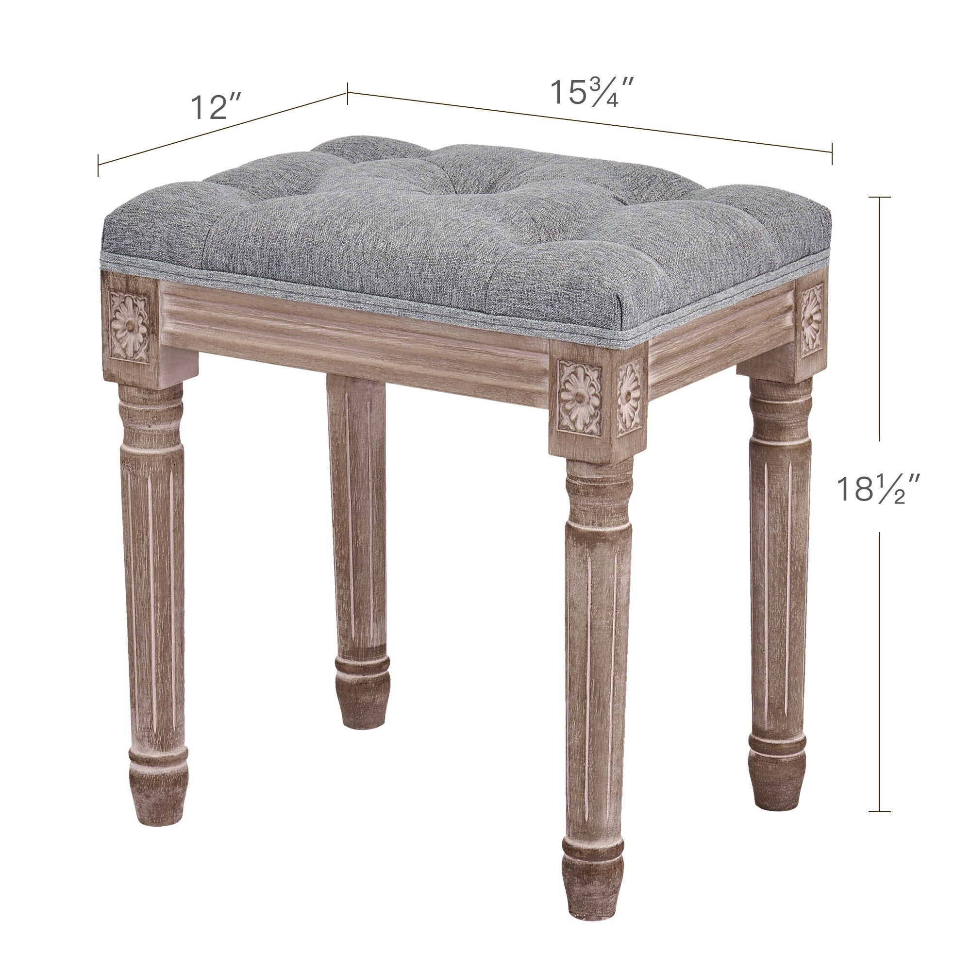 Tabouret de pied et tabouret de coiffeuse rembourrés vintage français CO-Z