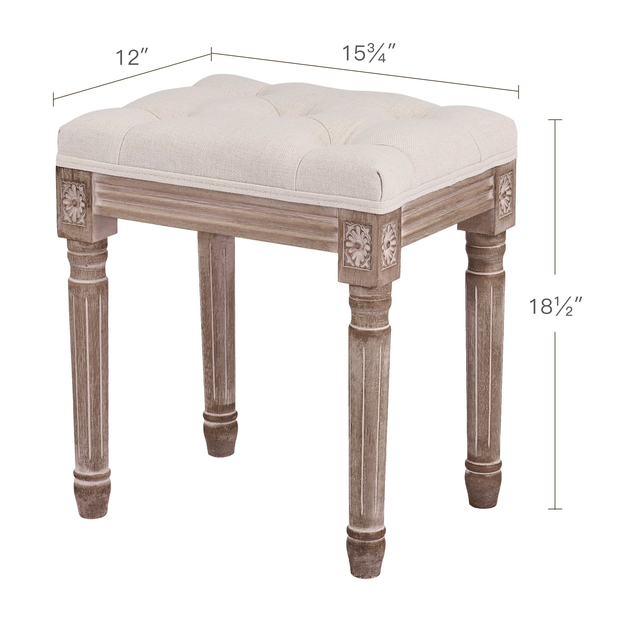 Tabouret de pied et tabouret de coiffeuse rembourrés vintage français CO-Z