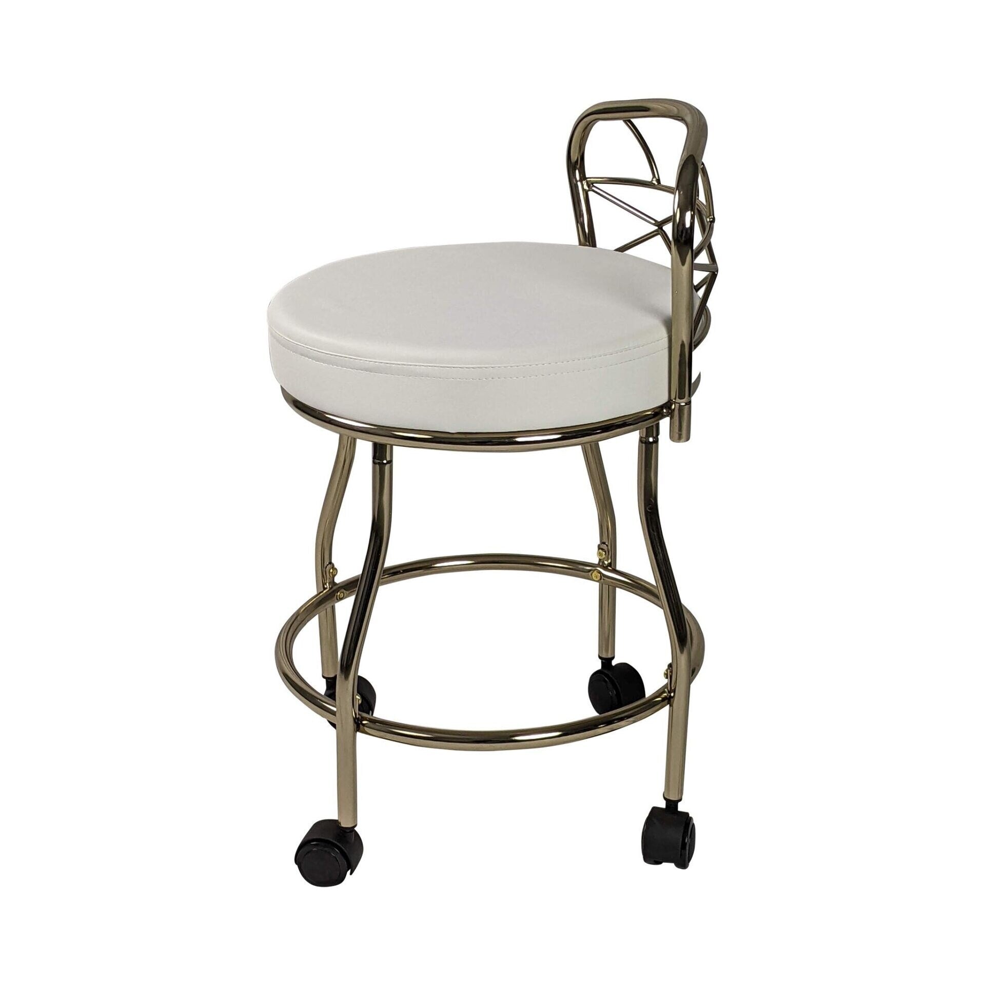 Tabouret de coiffeuse Carolina Living Diana à dossier en X avec roulettes
