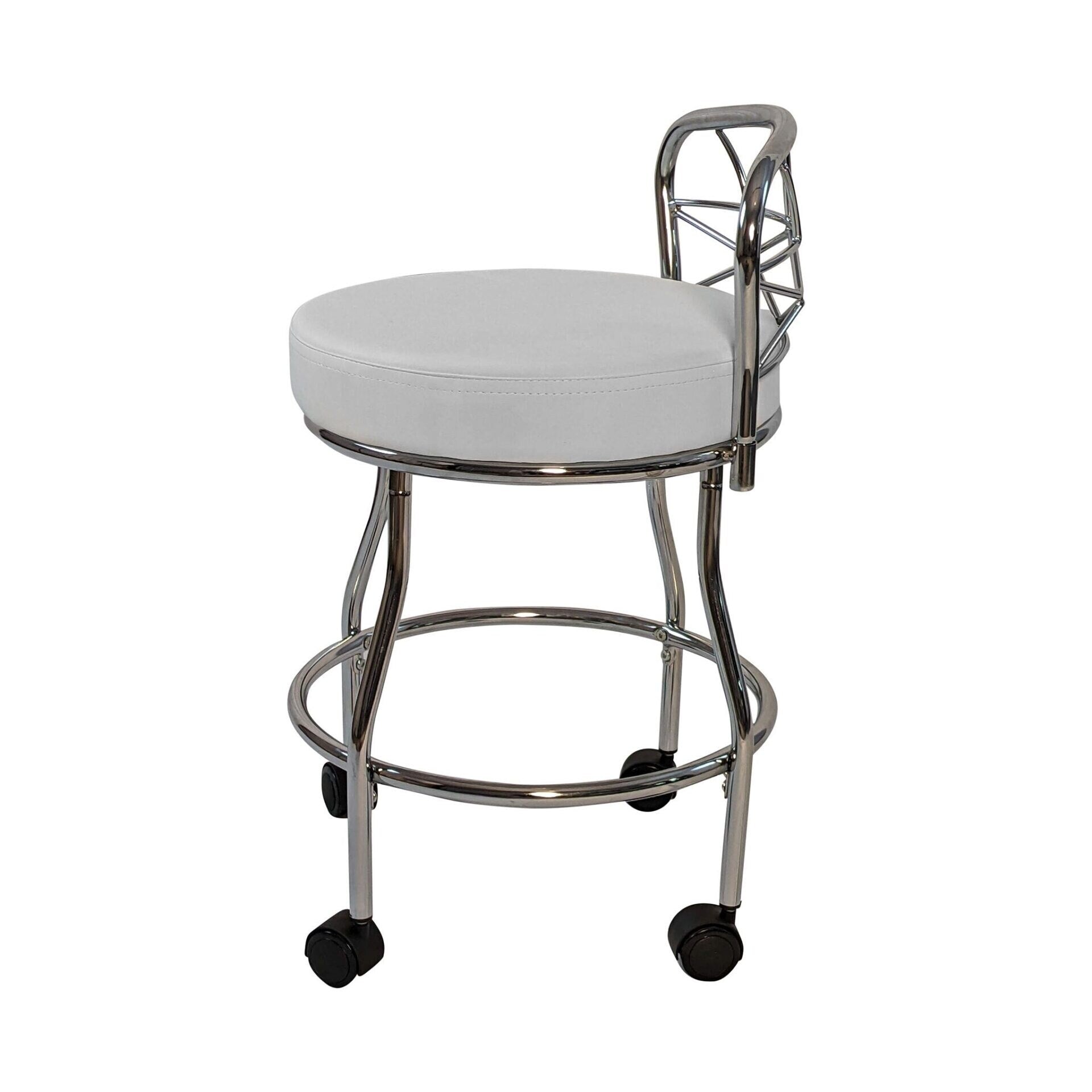 Tabouret de coiffeuse Carolina Living Diana à dossier en X avec roulettes
