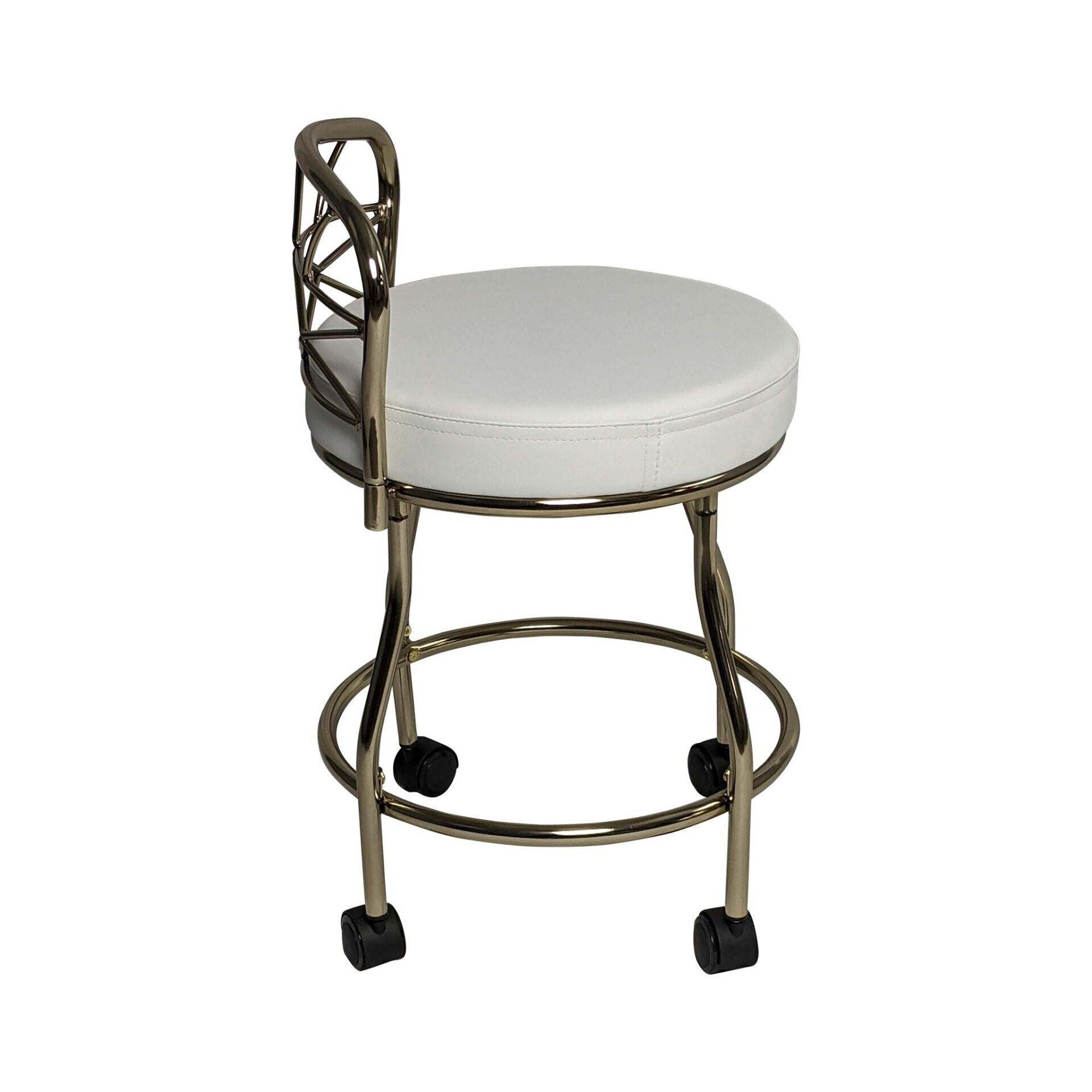 Tabouret de coiffeuse Carolina Living Diana à dossier en X avec roulettes