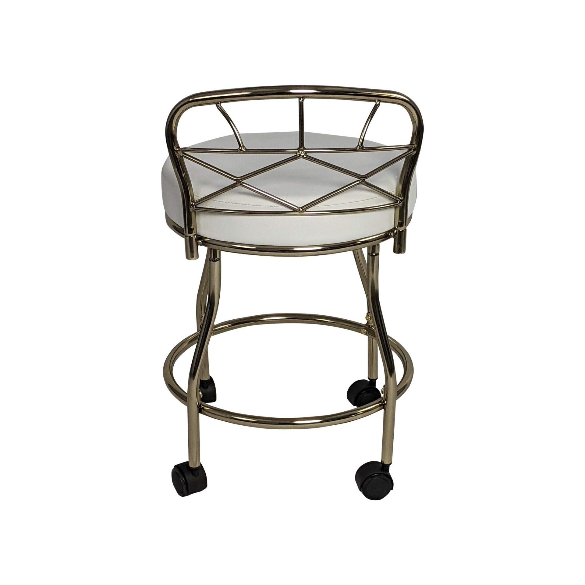 Tabouret de coiffeuse Carolina Living Diana à dossier en X avec roulettes
