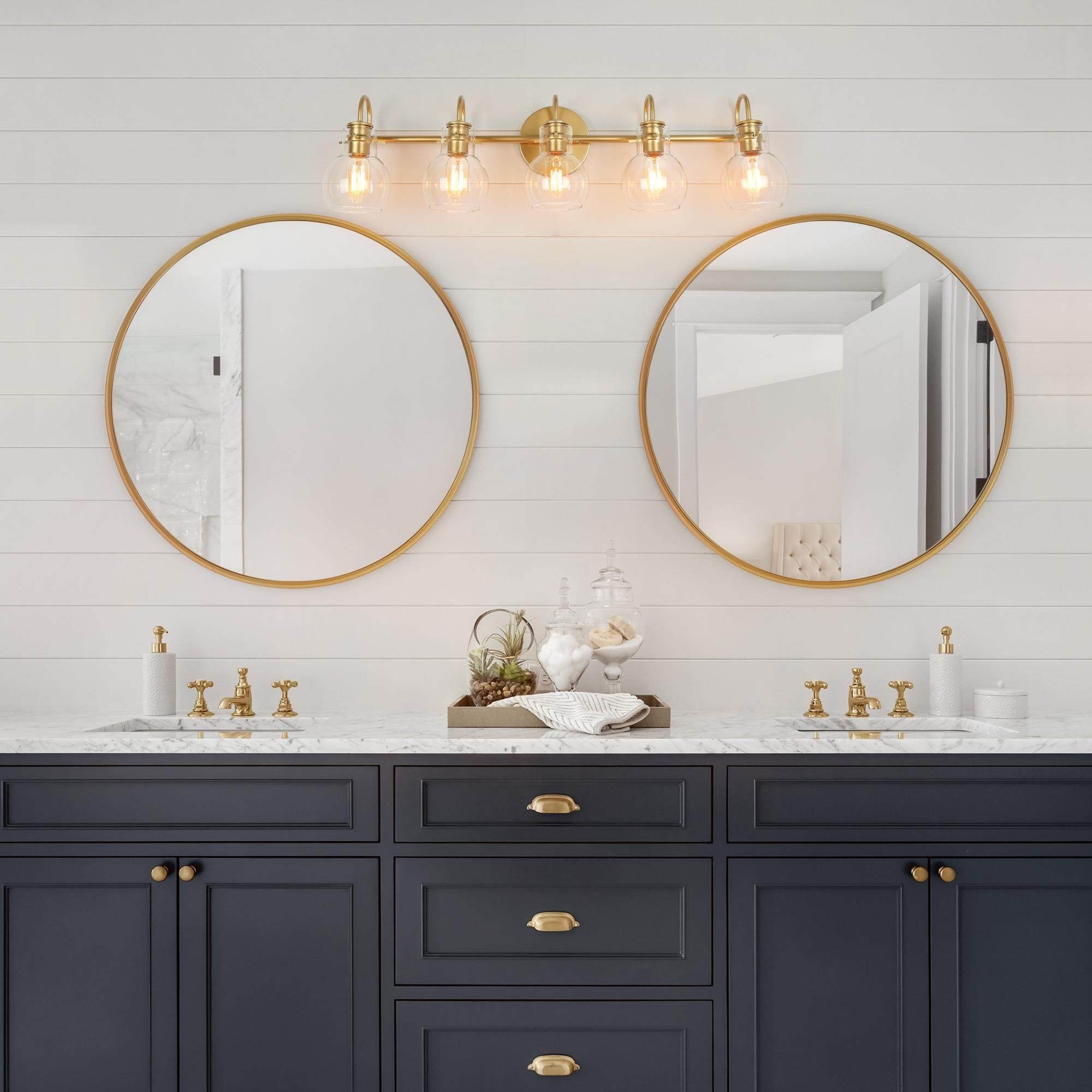 Applique murale moderne en verre à 3 lumières pour salle de bain