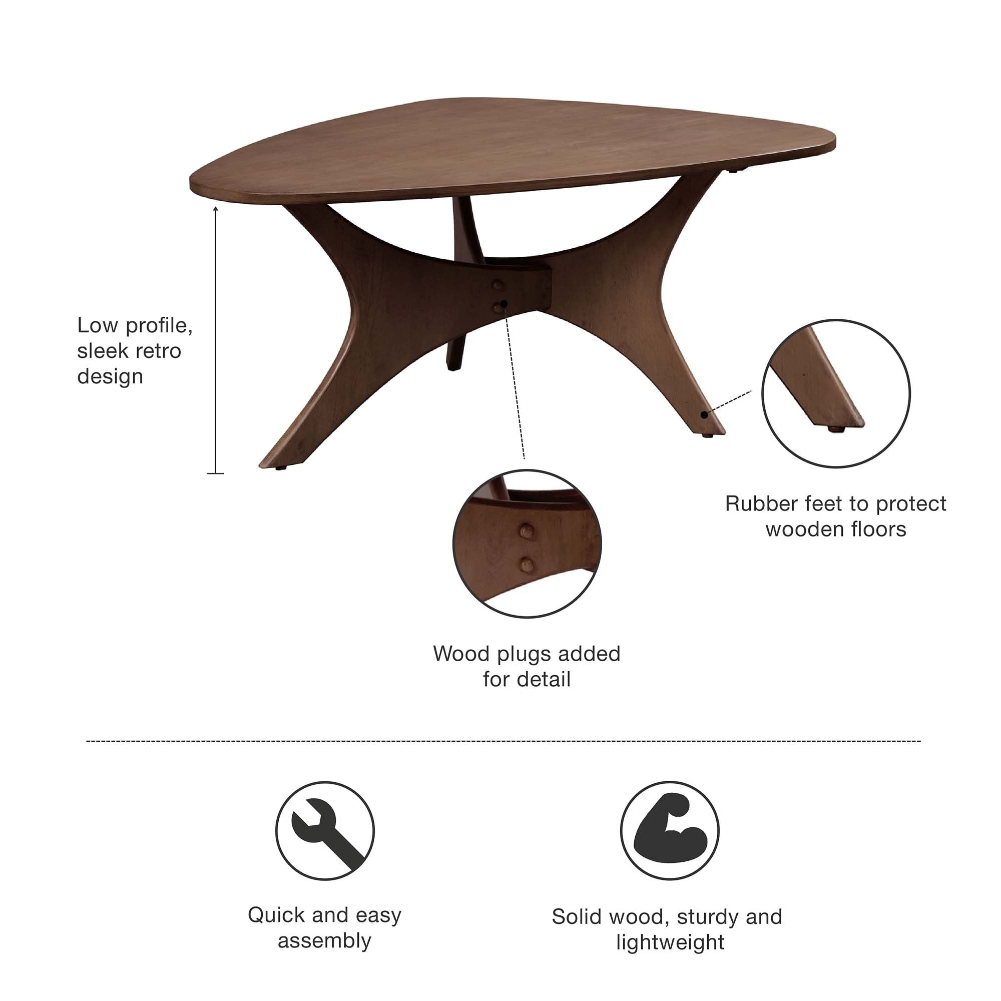 Table basse triangulaire en bois INK IVY Blaze