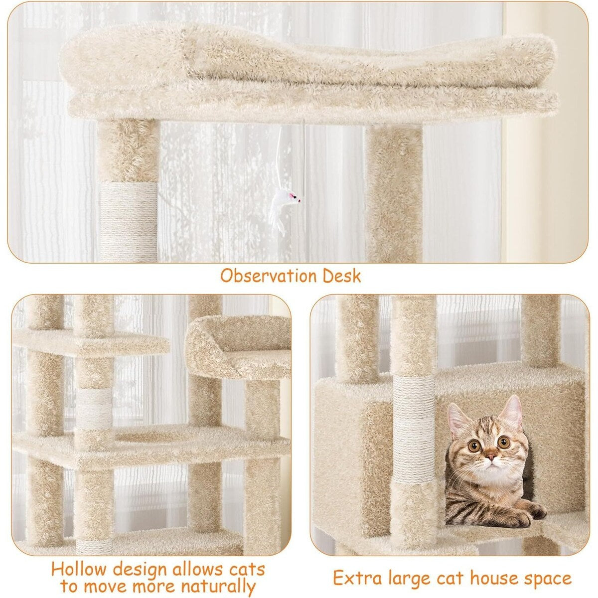 Arbre à chat, tour à chat à plusieurs niveaux avec griffoir
